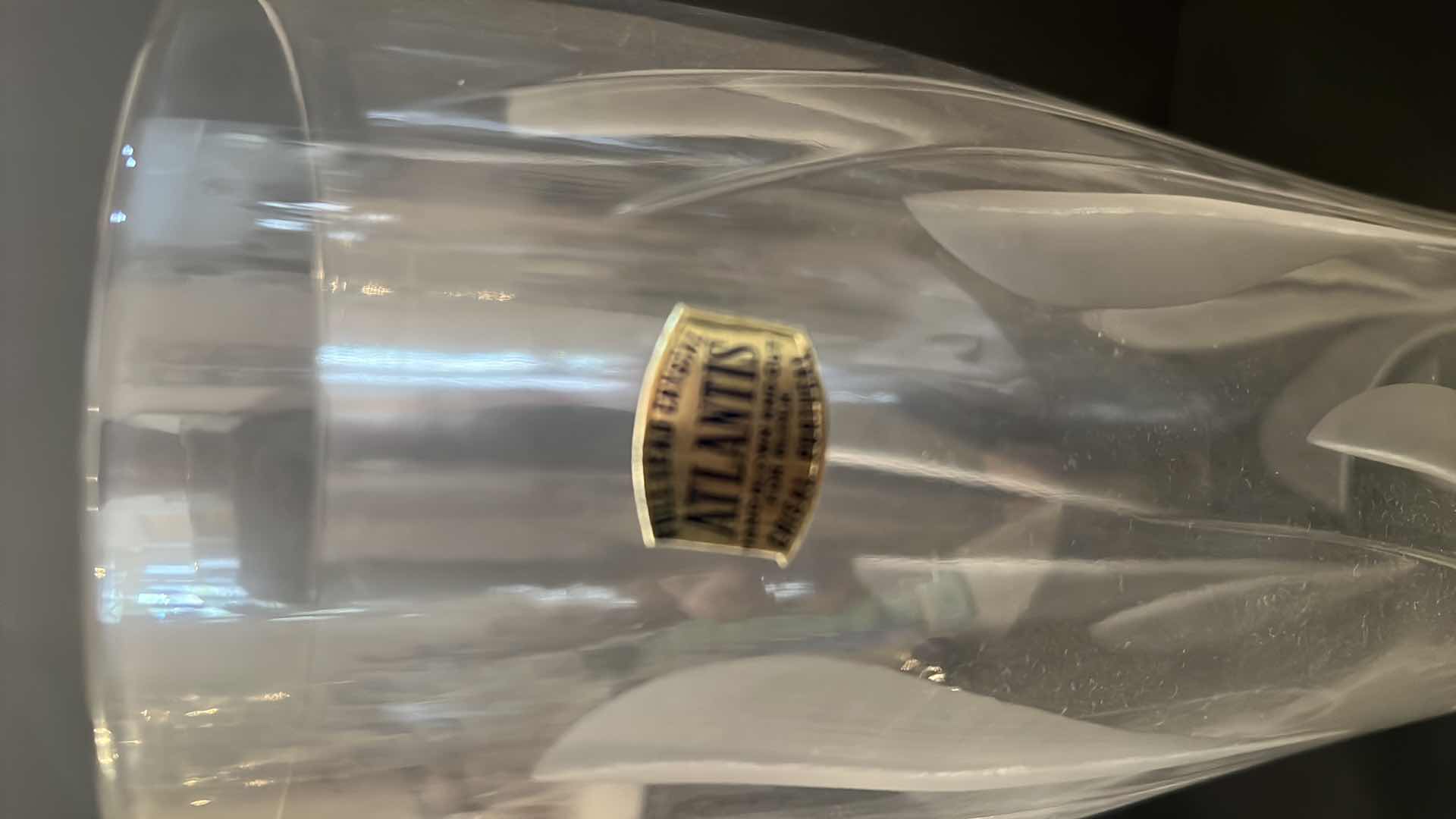 Photo 4 of 2-ETCHED LEAD CRYSTAL HURRICANE LANTERN COVERS BY ATLANTIS H10"