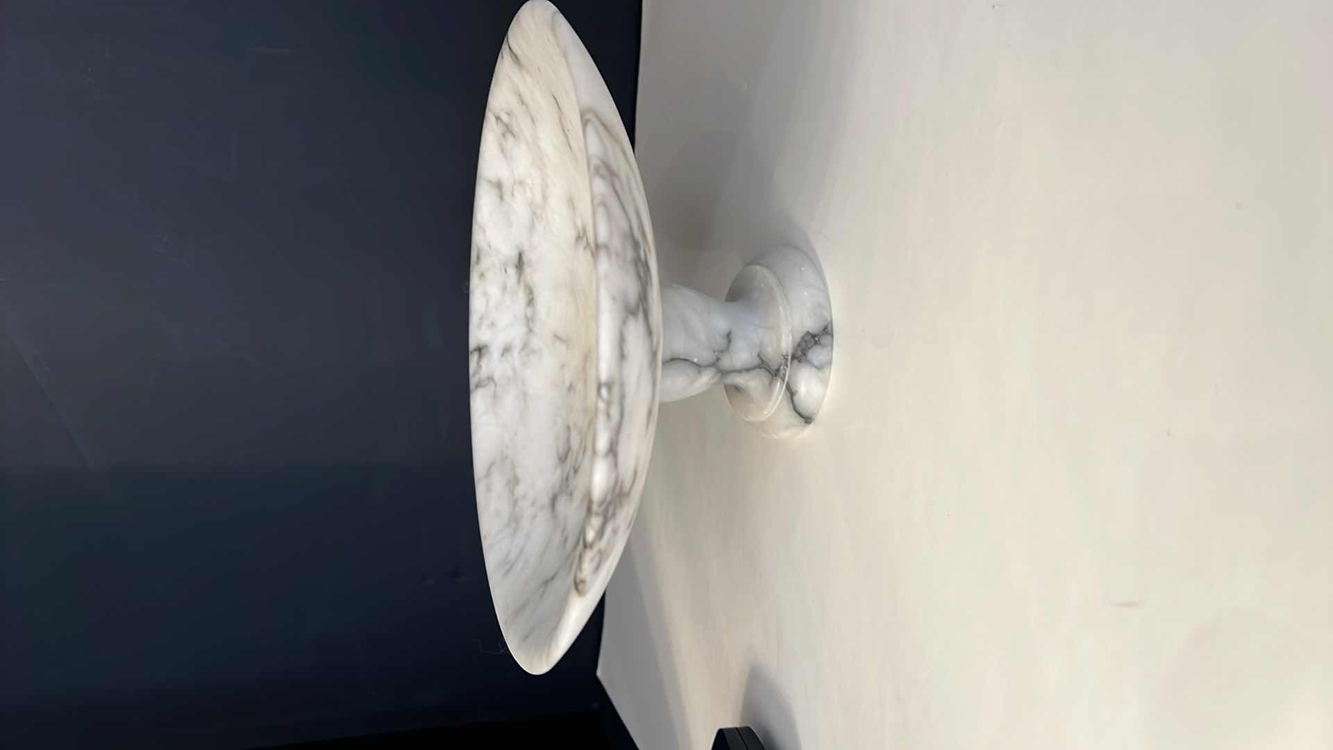 Photo 3 of HOME DECOR-MARBLE PEDESTAL BOWL. 10.5”D X 5.5”H