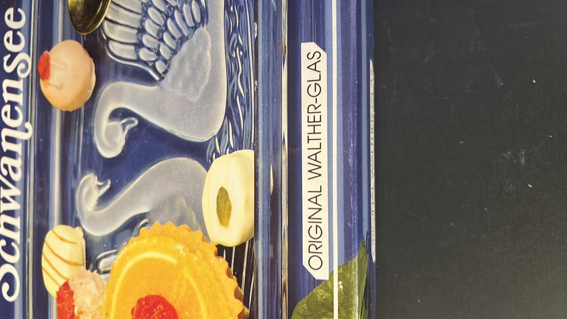 Photo 1 of NEW IN BOX-CRYSTAL “SCHWANENSEE” RECTANGULAR SERVING PLATTER. FROM GERMANY. 15.5” x 6”.