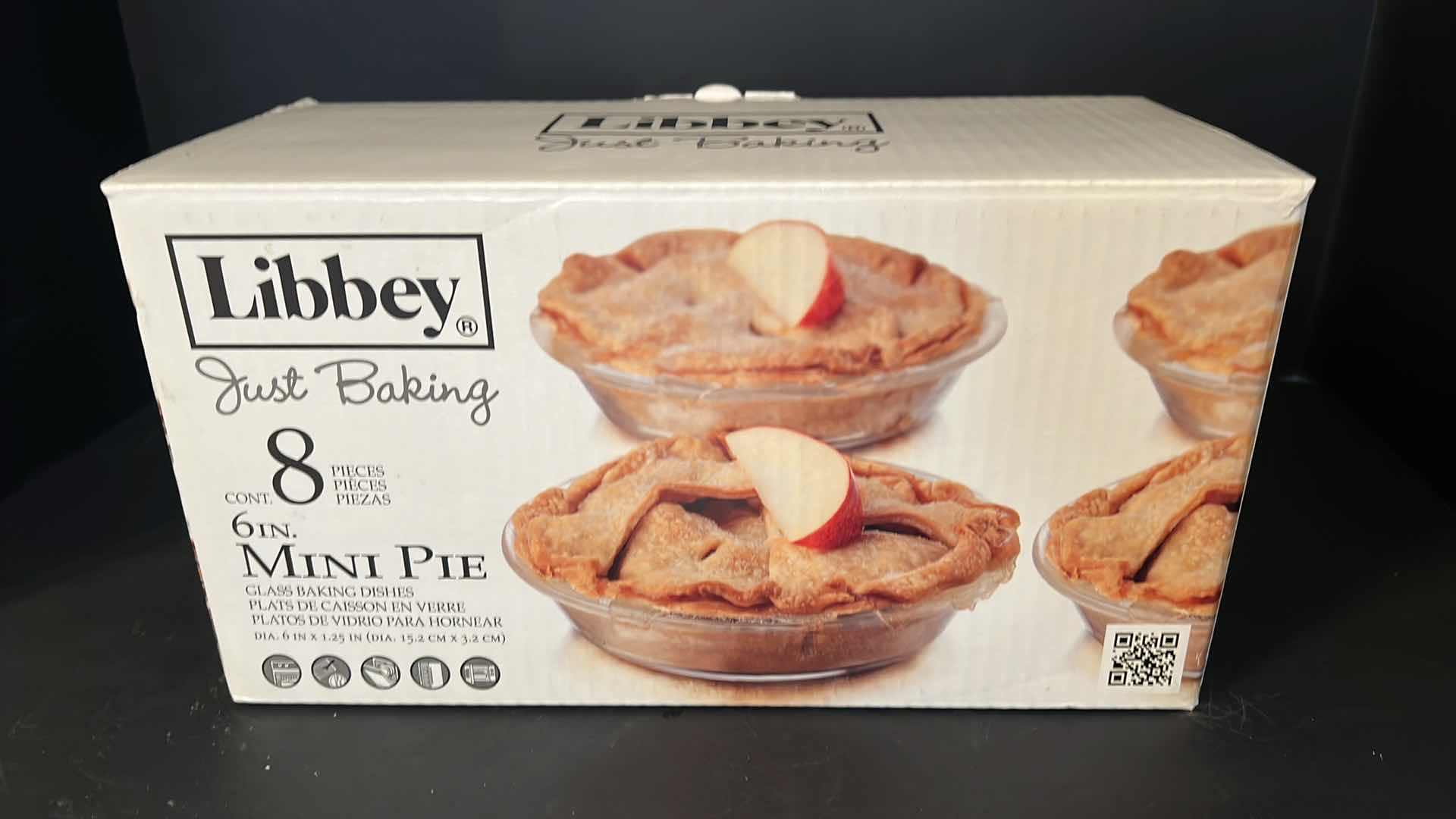 Photo 1 of NEW IN BOX-8-LIBBEY “JUST BAKING” MINI 6” GLASS PIE BAKING DISHES.