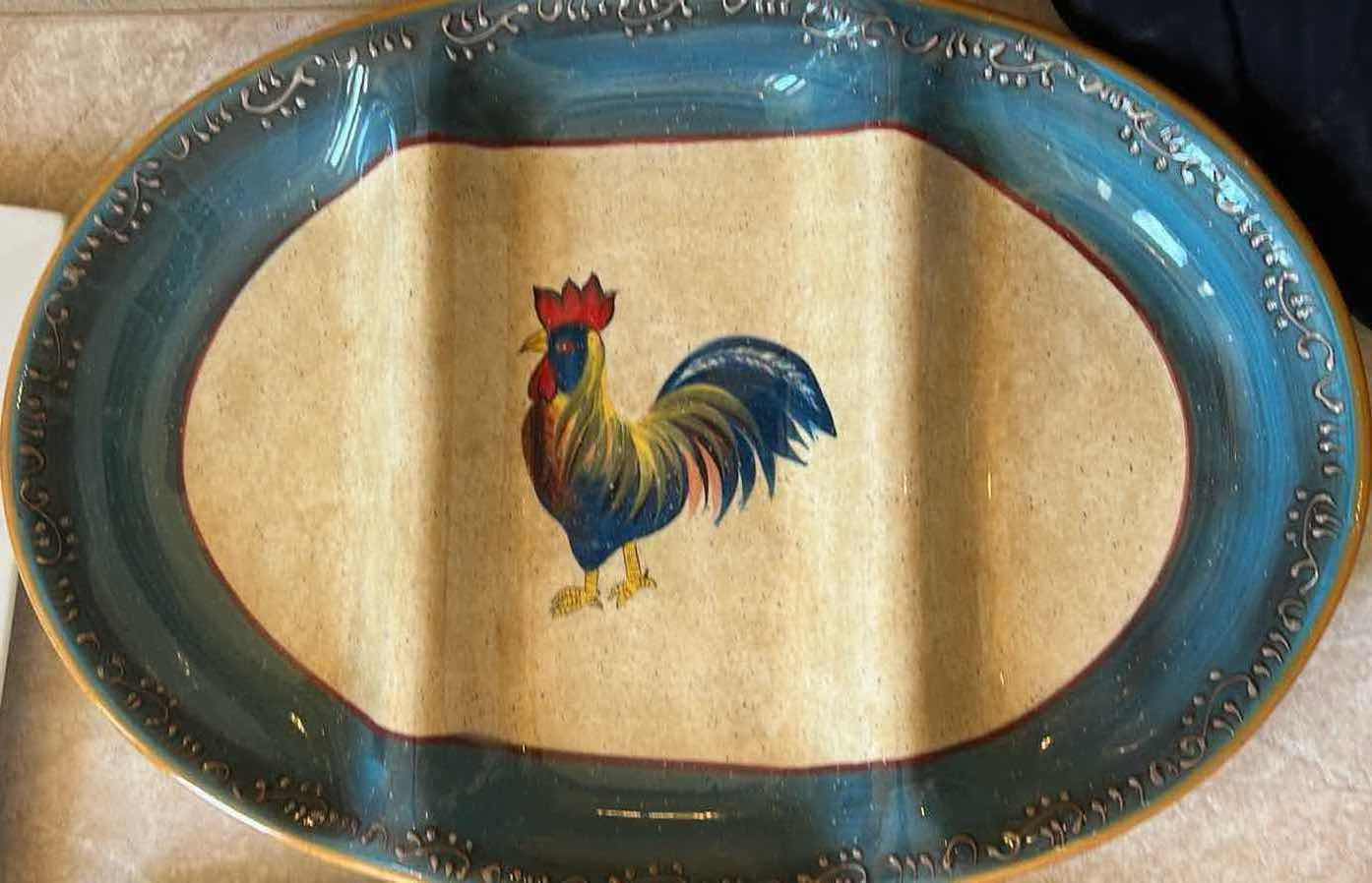 Photo 1 of 4-LARGE CERAMIC PLATTERS.  LARGEST TURKEY PLATTER IS 18”.