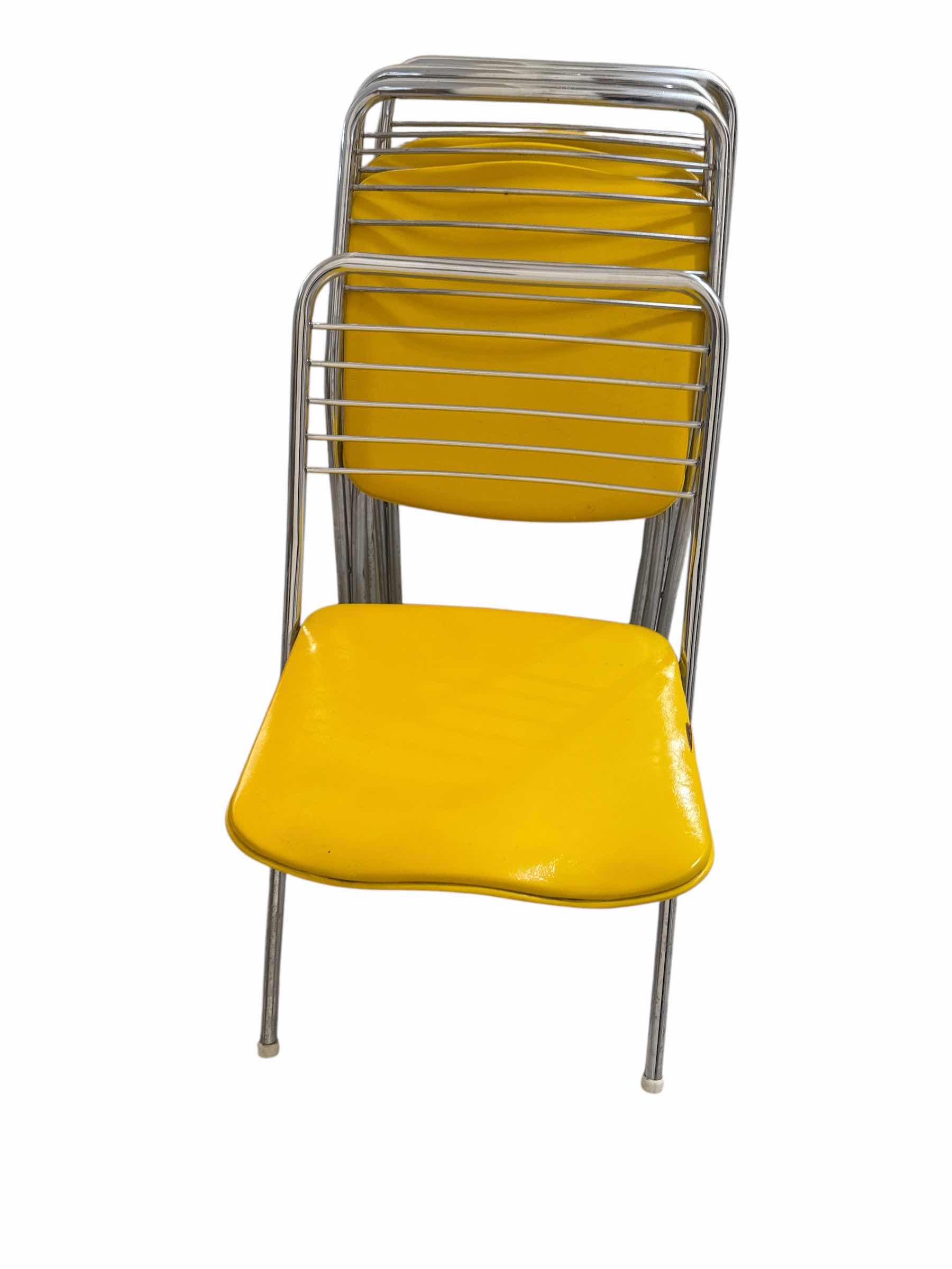 Photo 1 of 4 VINTAGE YELLOW COSCO FOLDING CHAIRS