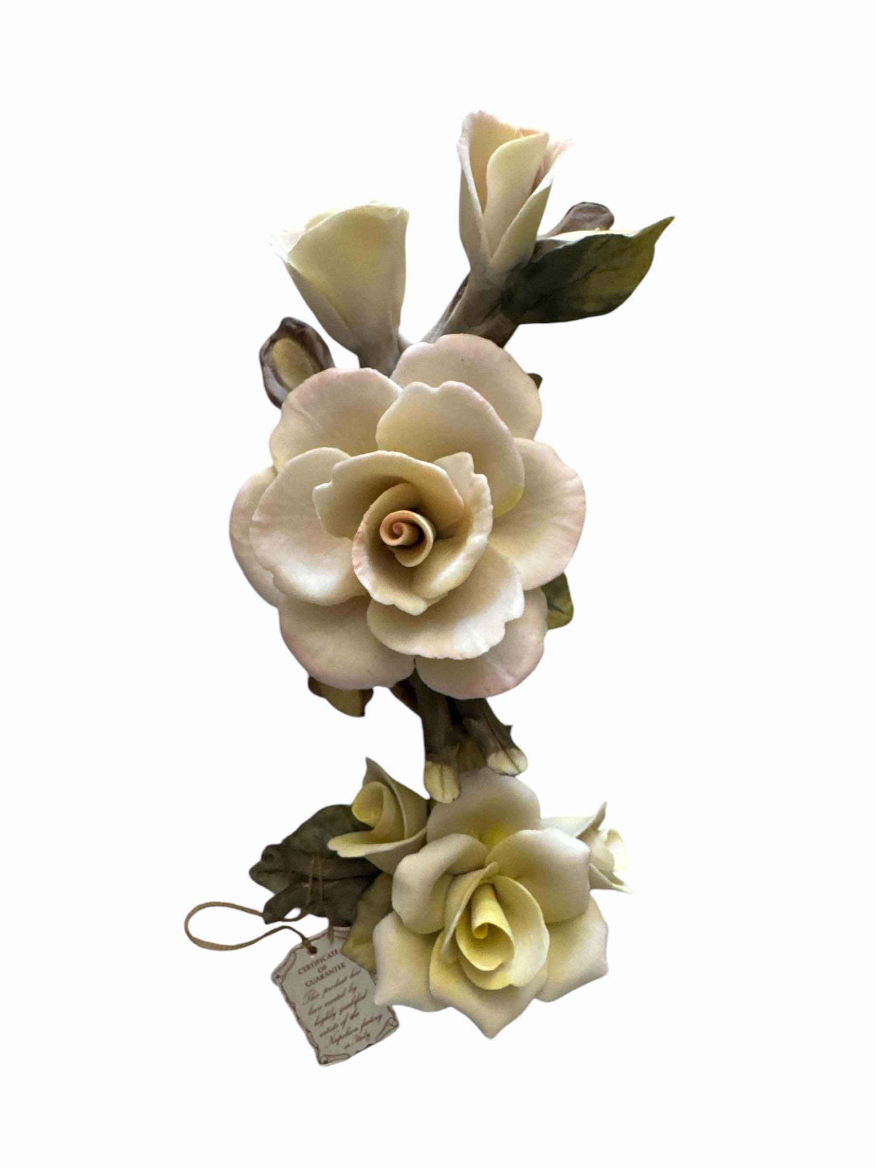 Photo 1 of 4 ITEMS, 2 PORCELAIN FLOWERS & SALT & PEPPER SHAKER