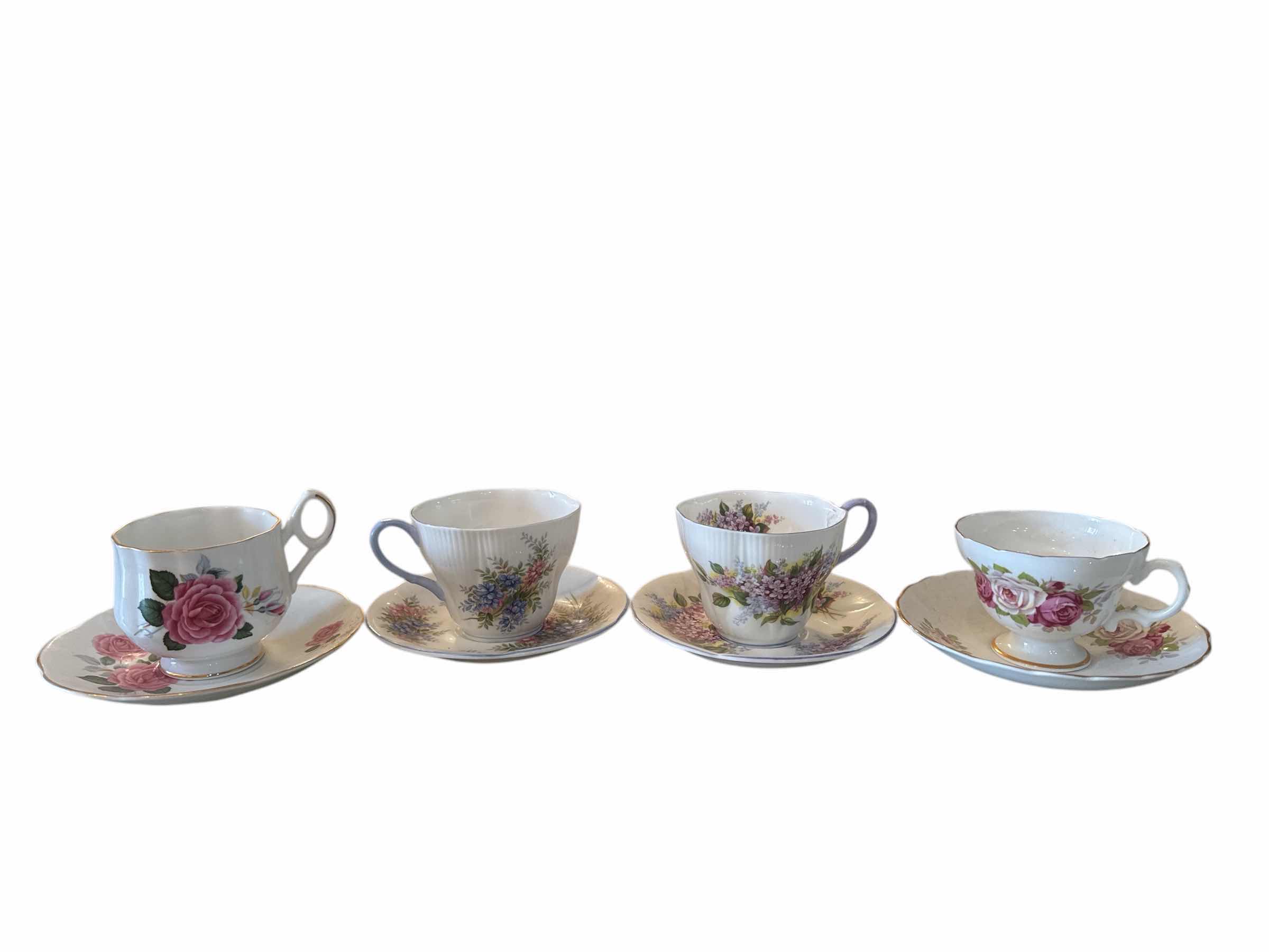 Photo 1 of 4 BONE CHINA TEACUPS & SAUCERS