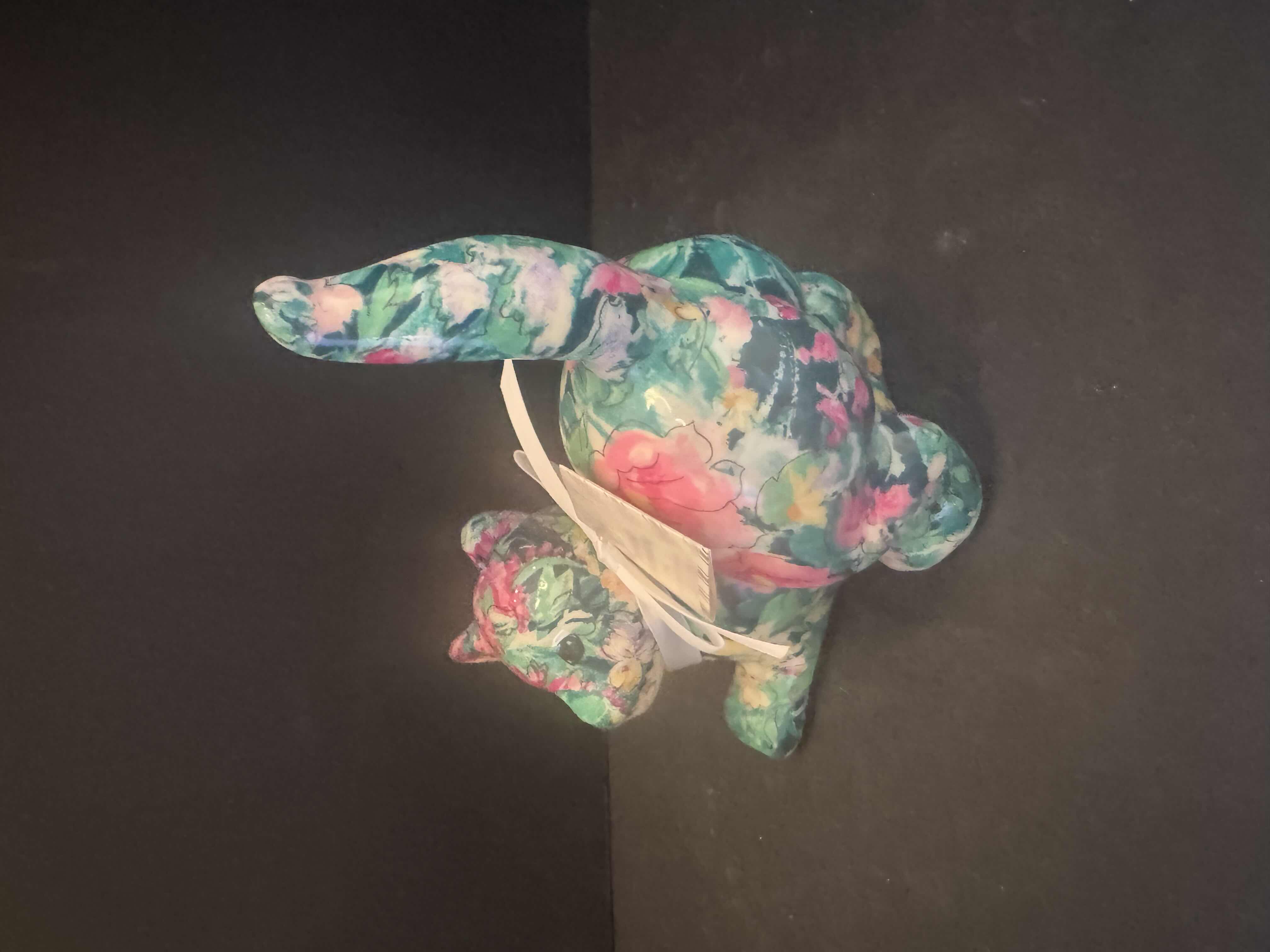 Photo 1 of 2- VINTAGE PORCELAIN PATCHWORKS FROM JOAN BARKER DESIGNS, HOME DECOR, HOME ESSENTIALS 

ELEPHANT 
5” X H6.5”

CAT
6” X H6.5”