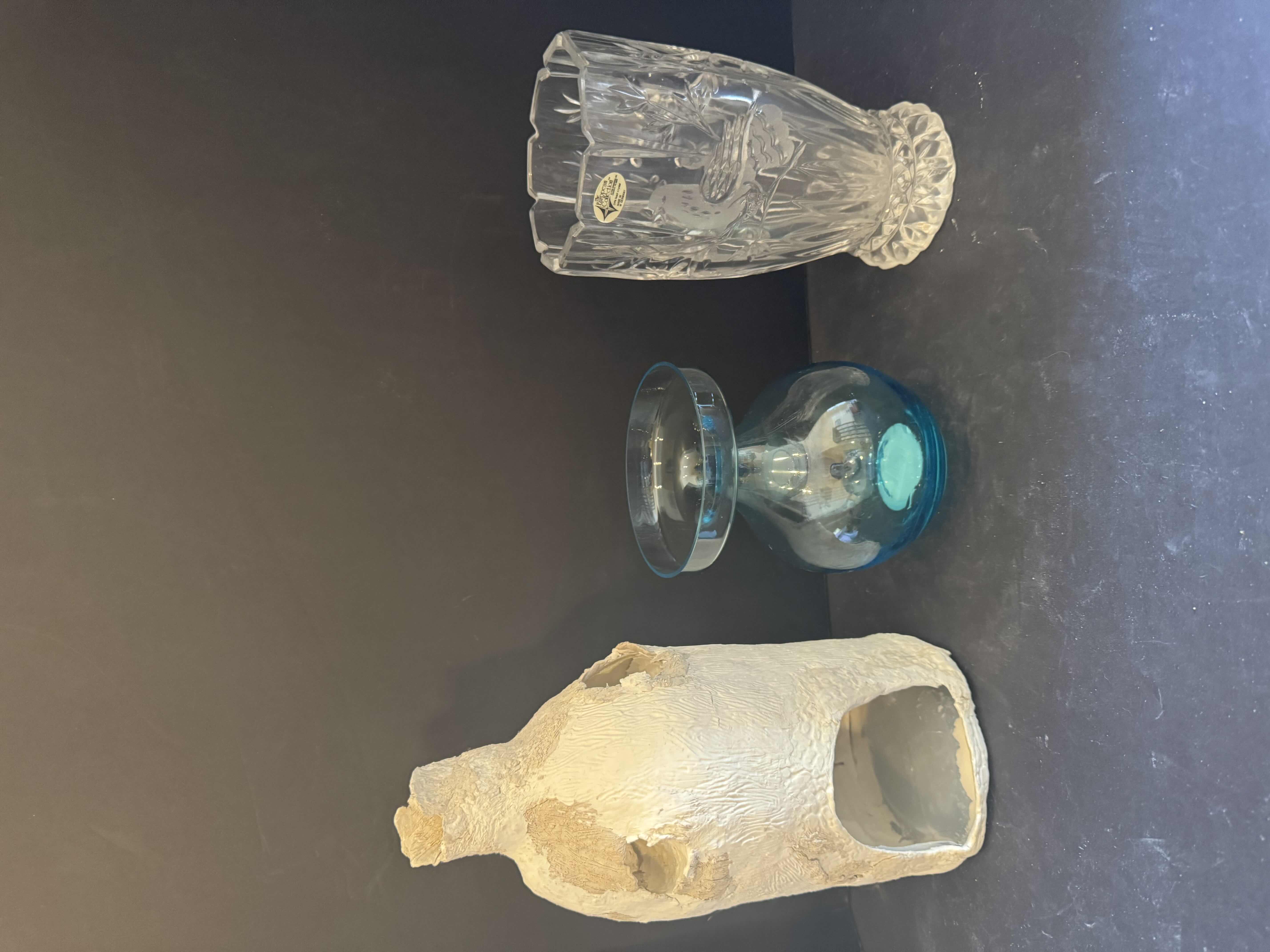 Photo 1 of COLLECTION OG HOME DECOR, HOME ESSENTIALS, VASES, GLASS COASTERS, CANDY DISH, 6 ITEMS

EUROPEAN COLLECTION VASE
D4.25” X H8”
BLUE VASE
D4.25” X H6”
PLASTER DECORATION 
D5” X H11”
LONG RECTANGULAR DISH
10” X 4” X H1.5”
COASTERS
3.5” X 3.5” X H.25”