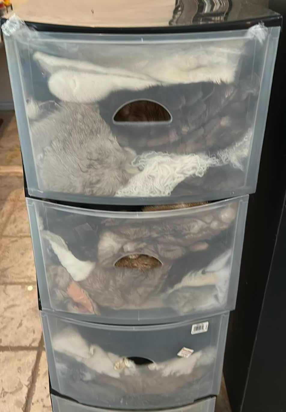 Photo 1 of CONTENTS OF 3 DRAWERS ASSORTED FURRY MATERIAL