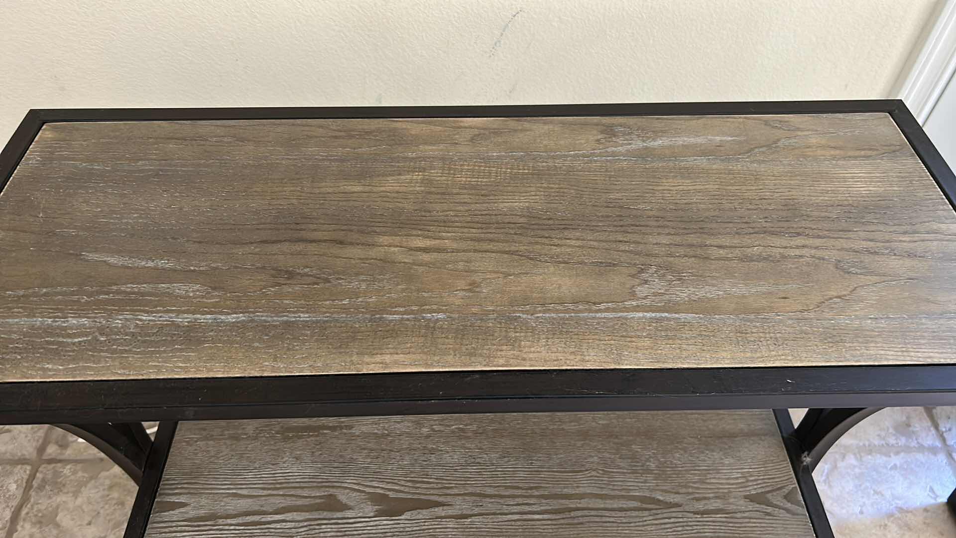 Photo 1 of BLACK METAL 3 SHELF CONSOLE TABLE 32” X 12” H 32”