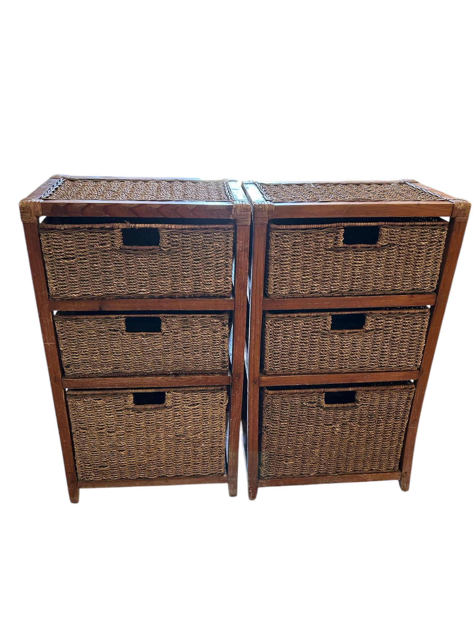 Photo 1 of 2 - 3 DRAWER RATAN STORAGE 16” X 20” H 29”