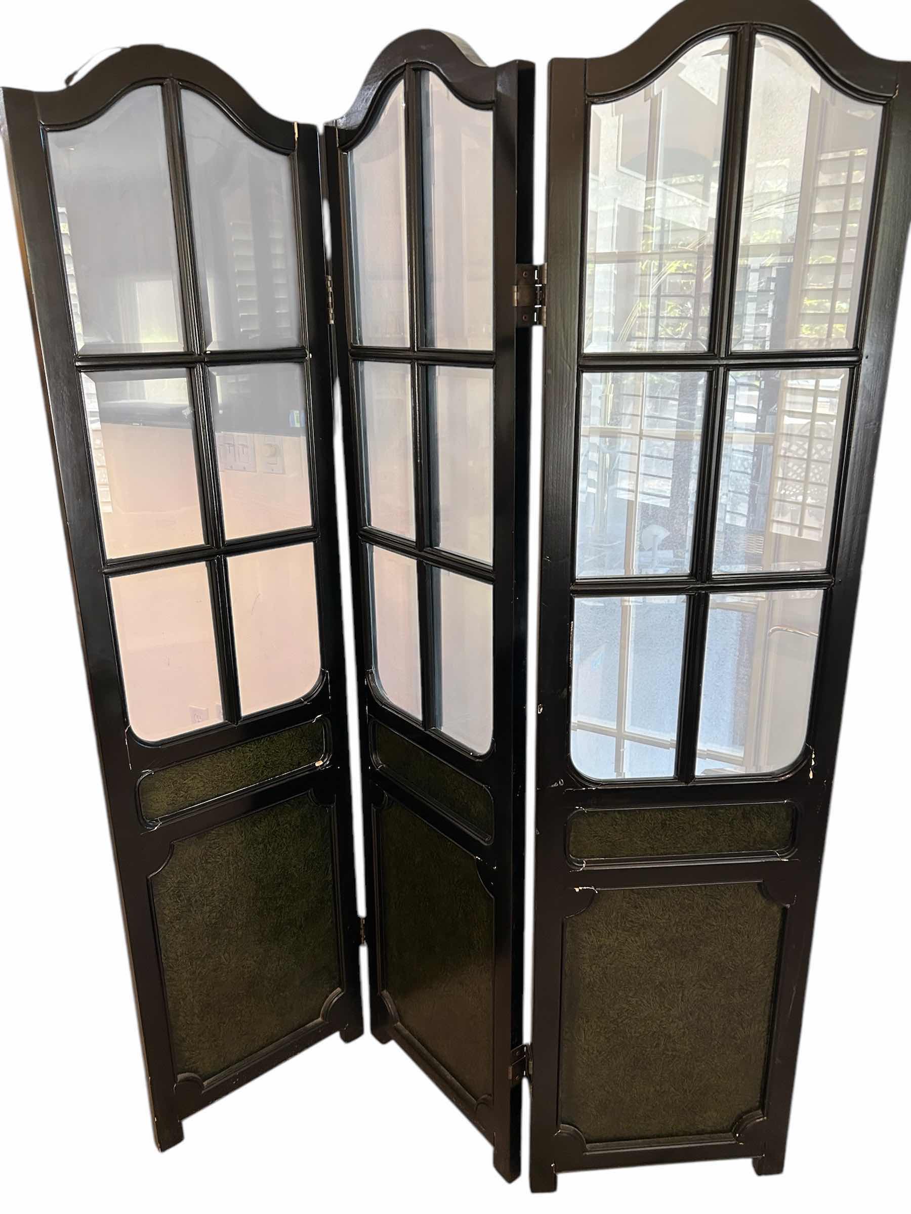 Photo 1 of BLACK WOOD ROOM DIVIDE W GLASS PANELS 55” X 72”