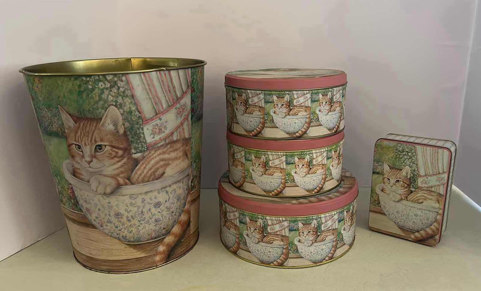 Photo 1 of 4- CAT TINS WASTE BASKET