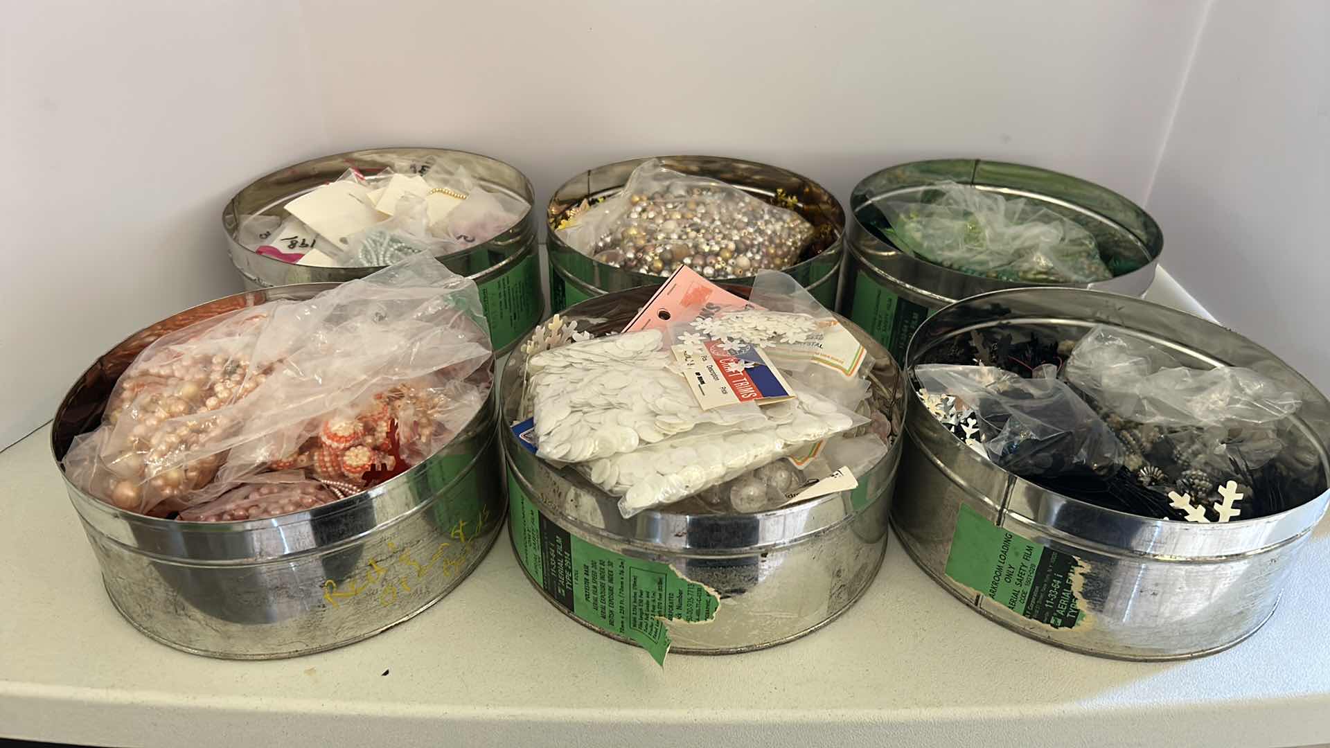 Photo 1 of 6- TINS ASSORTED CRAFTING BEADS