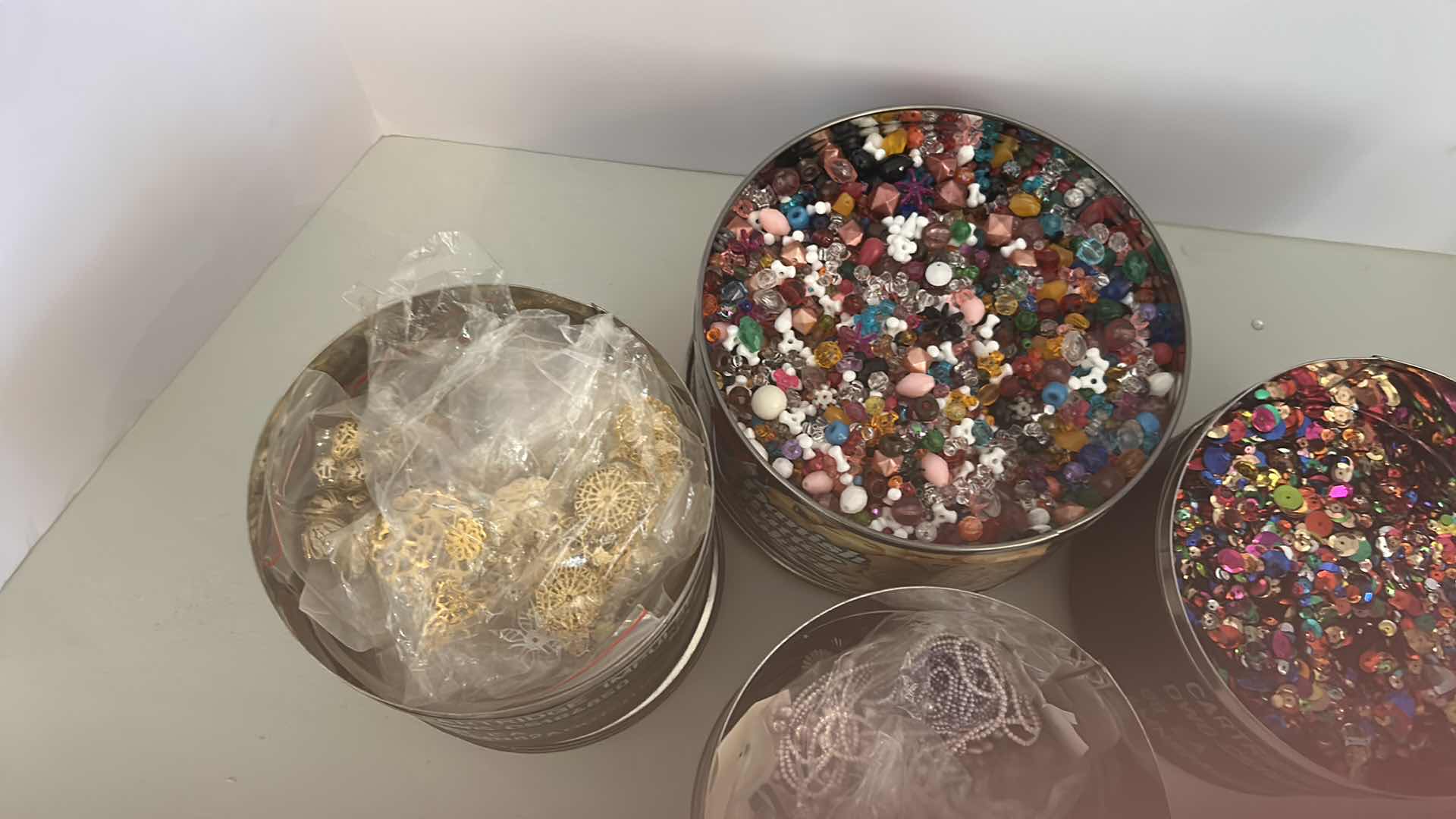 Photo 1 of 4- TINS ASSORTED CRAFT SEQUINS BEADS