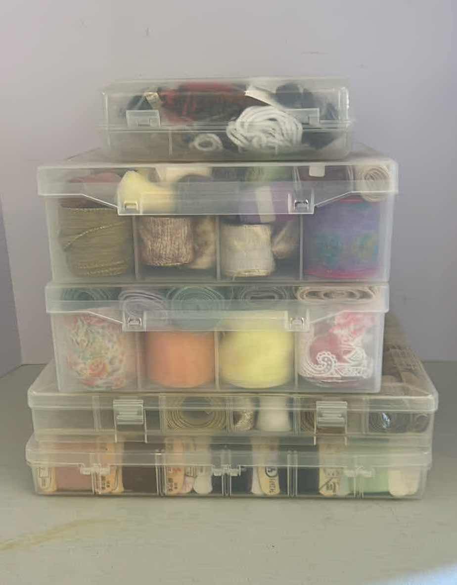 Photo 1 of 5- PLASTIC CONTAINERS ASSORTED CRAFT SUPPLIES