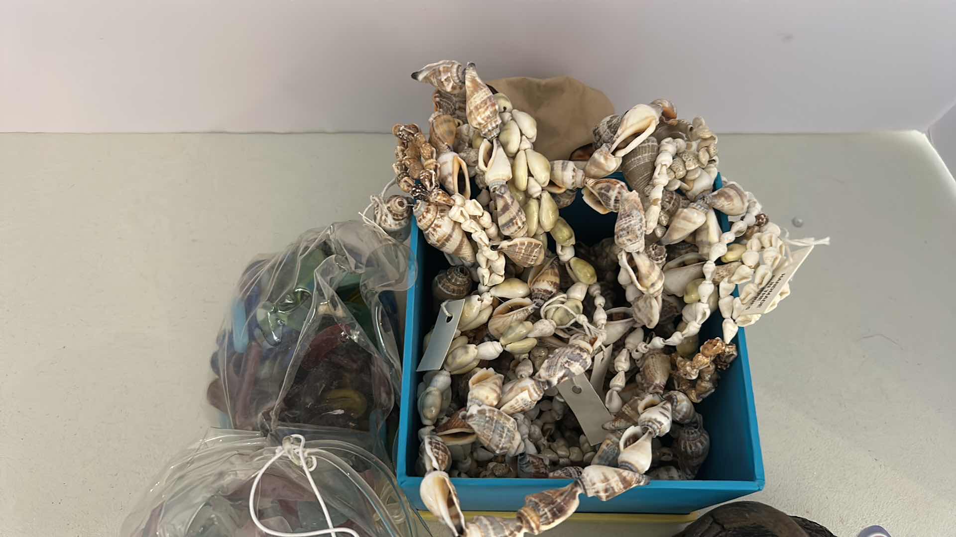 Photo 1 of ASSORTED SHELL NECKLACES SEA GLASS STONES