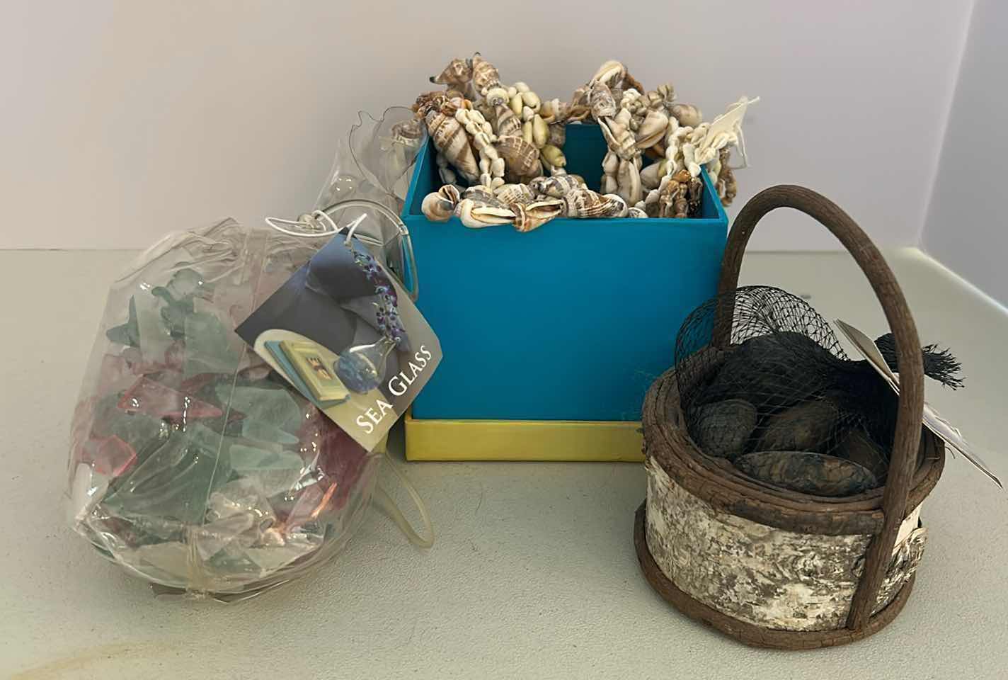 Photo 1 of ASSORTED SHELL NECKLACES SEA GLASS STONES