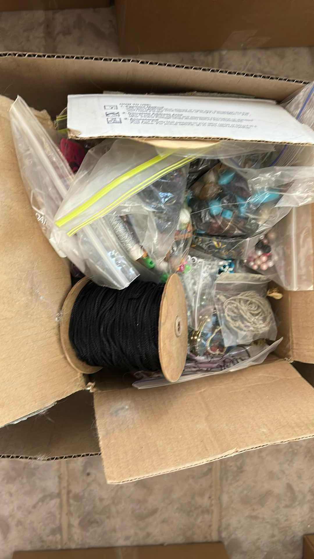 Photo 1 of CONTENTS OF BOX BEADS RIBBONS