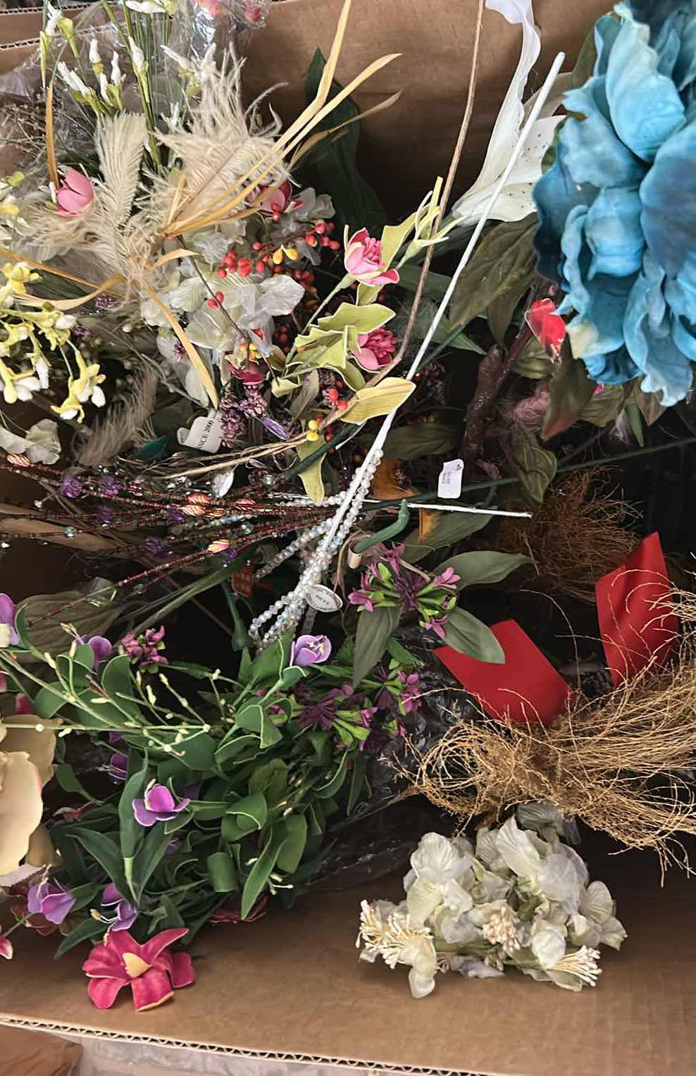 Photo 1 of CONTENTS OF BOX FAUX FLOWERS WRAPPING PAPER