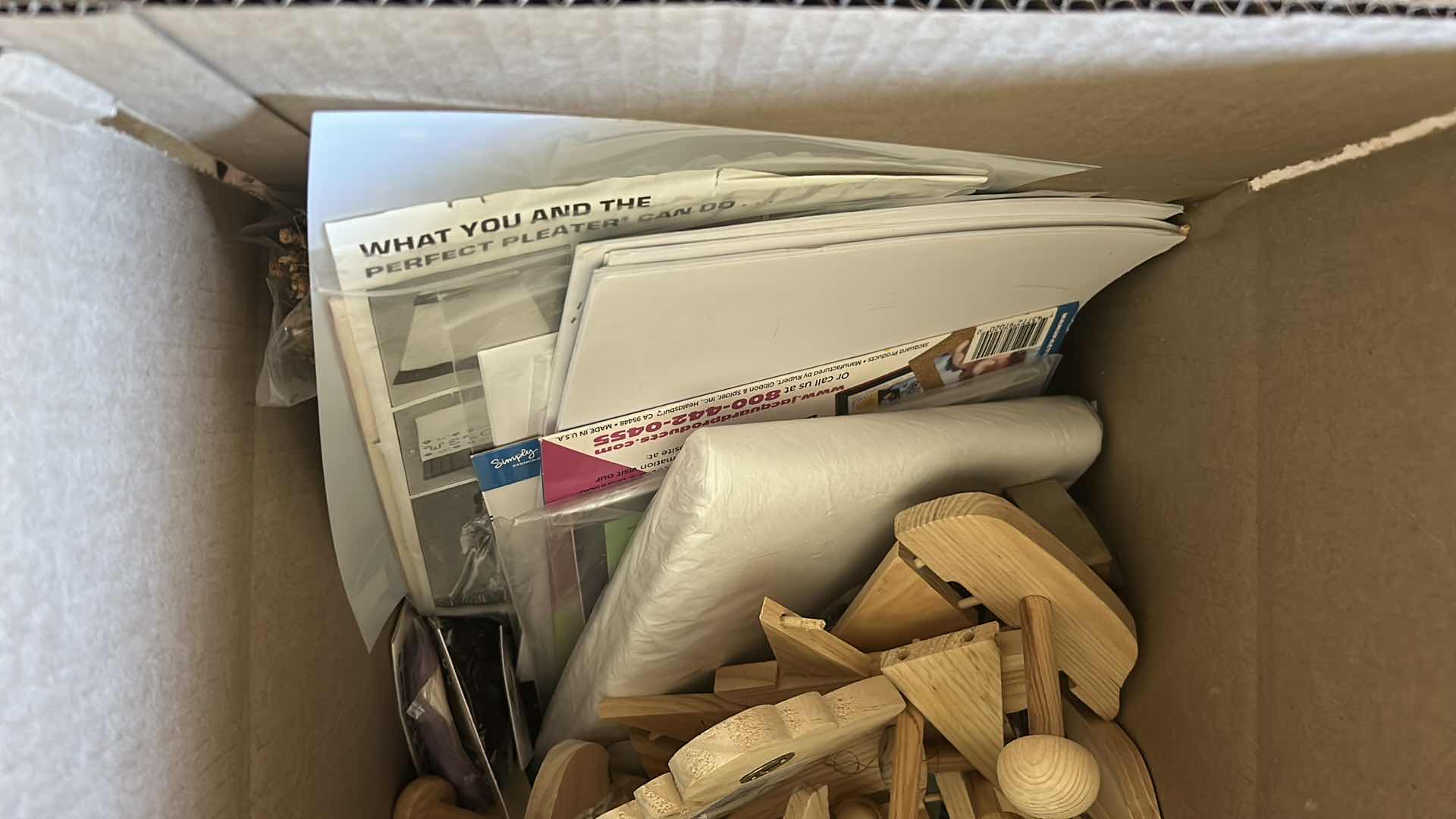 Photo 1 of CONTENTS OF BOX ASSORTED WOOD PEG HOOKS BABY BREATH