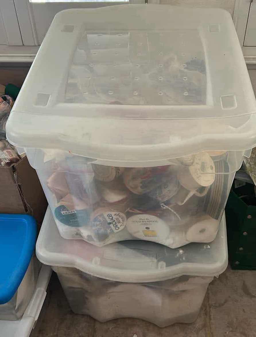 Photo 1 of 2 PLASTIC CONTAINERS OF CRAFTING SUPPLIES