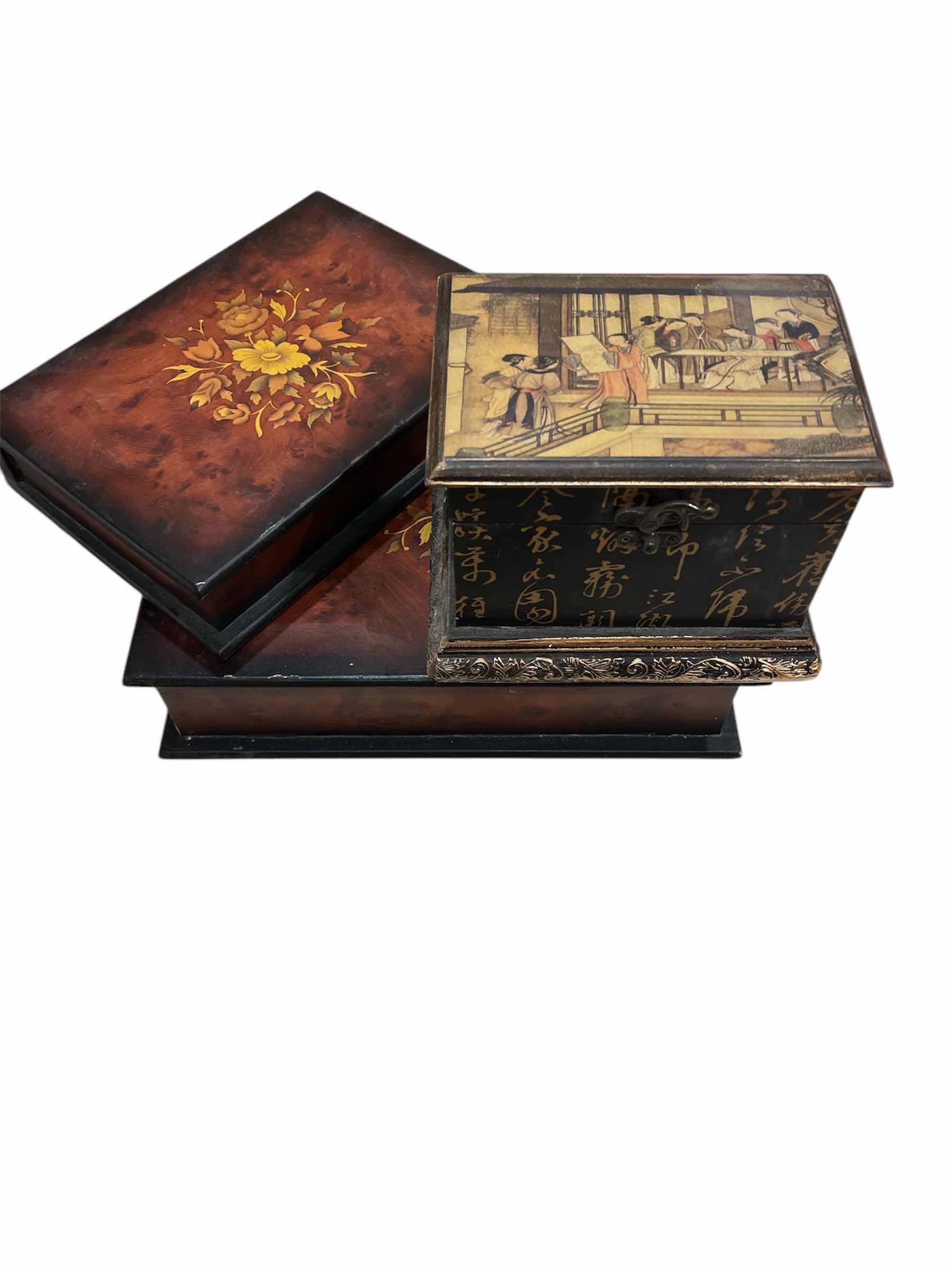 Photo 1 of 3 - WOODEN BOXES - LARGEST IS 14” x 10” x 4”