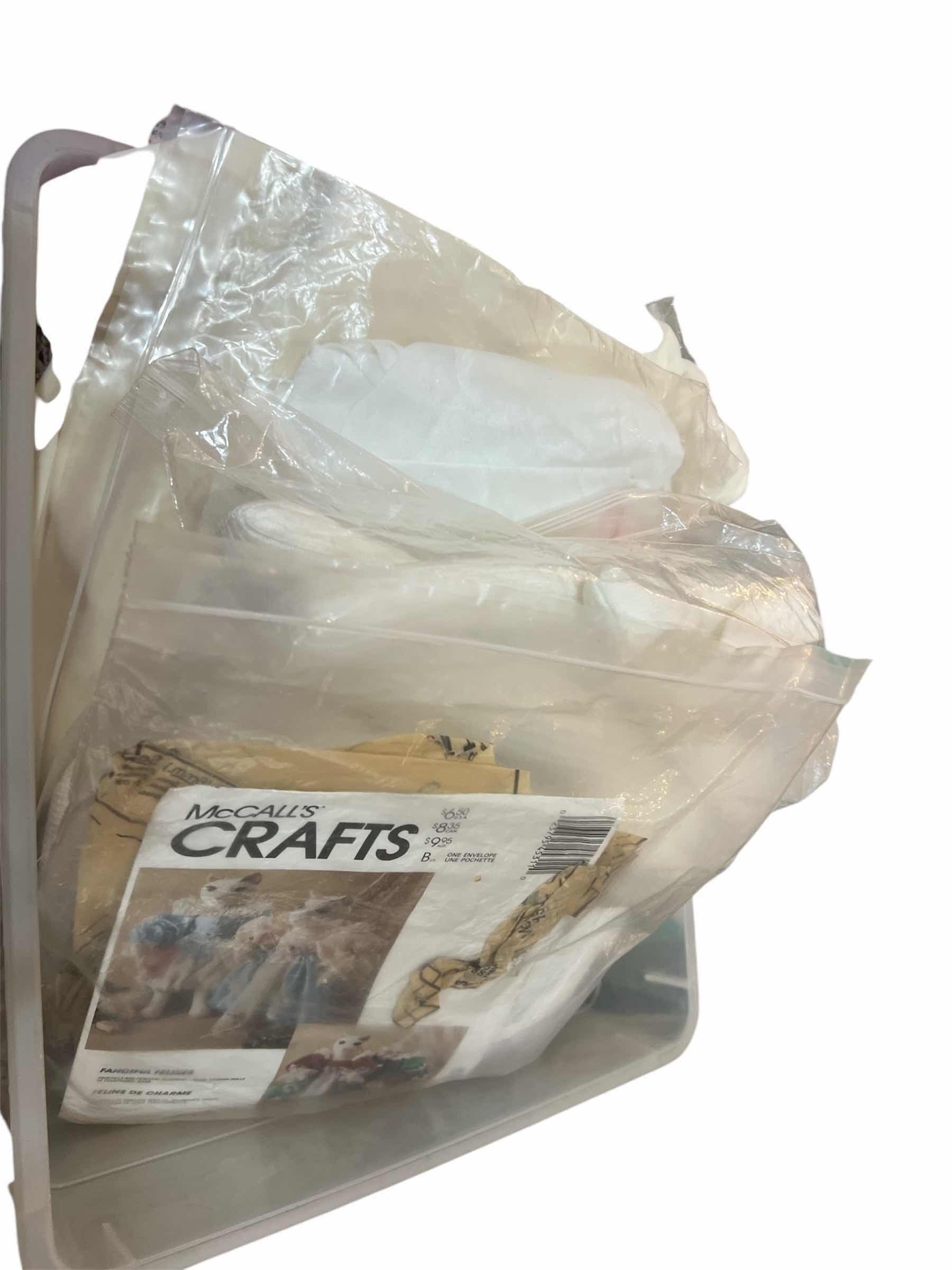 Photo 1 of 3-BOXES OF CRAFT SUPPLIES - MUSLIN FABRIC CRAFTS - PAINT AND MORE