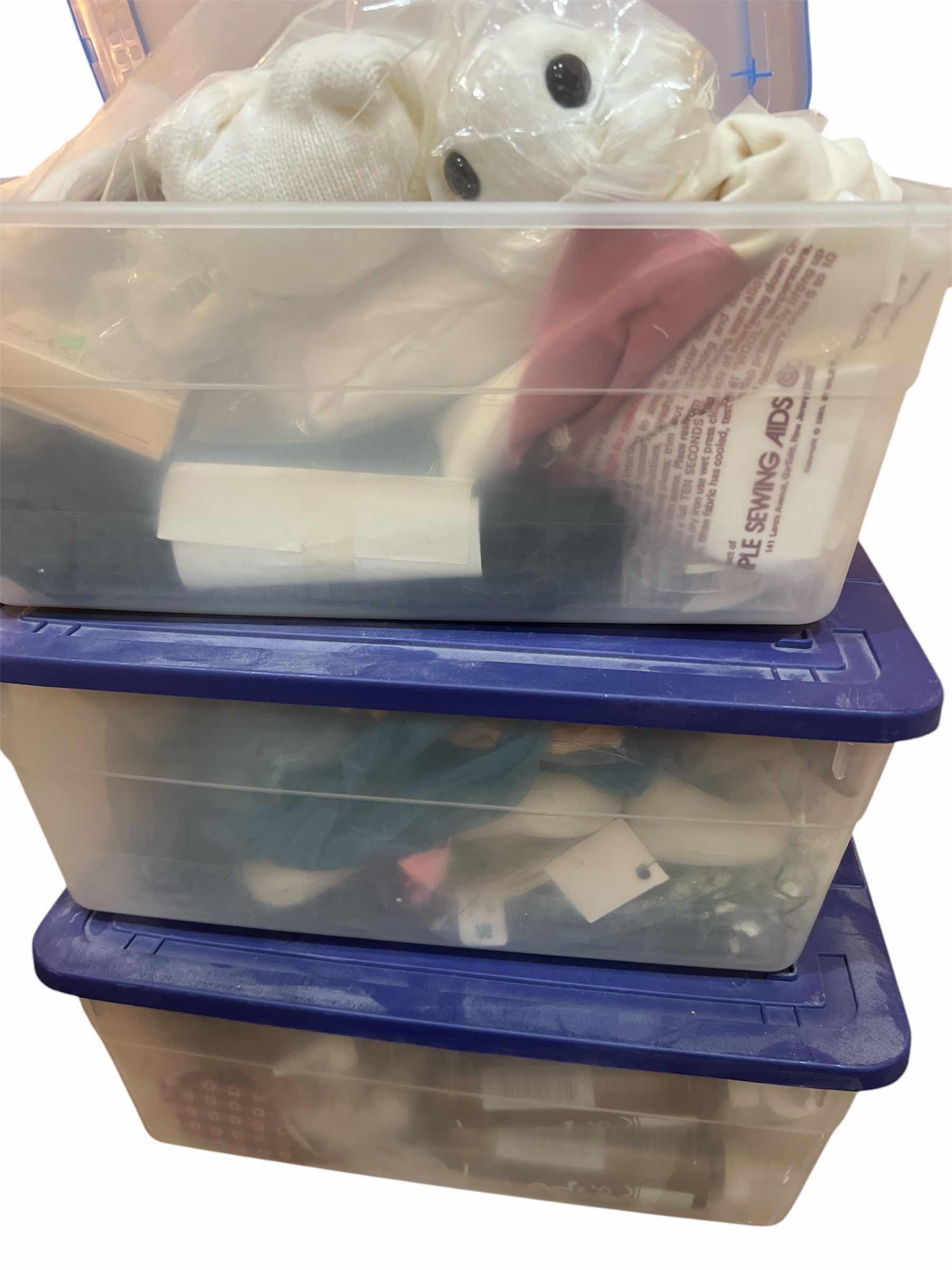 Photo 3 of 3-BOXES OF CRAFT SUPPLIES - MUSLIN FABRIC CRAFTS - PAINT AND MORE