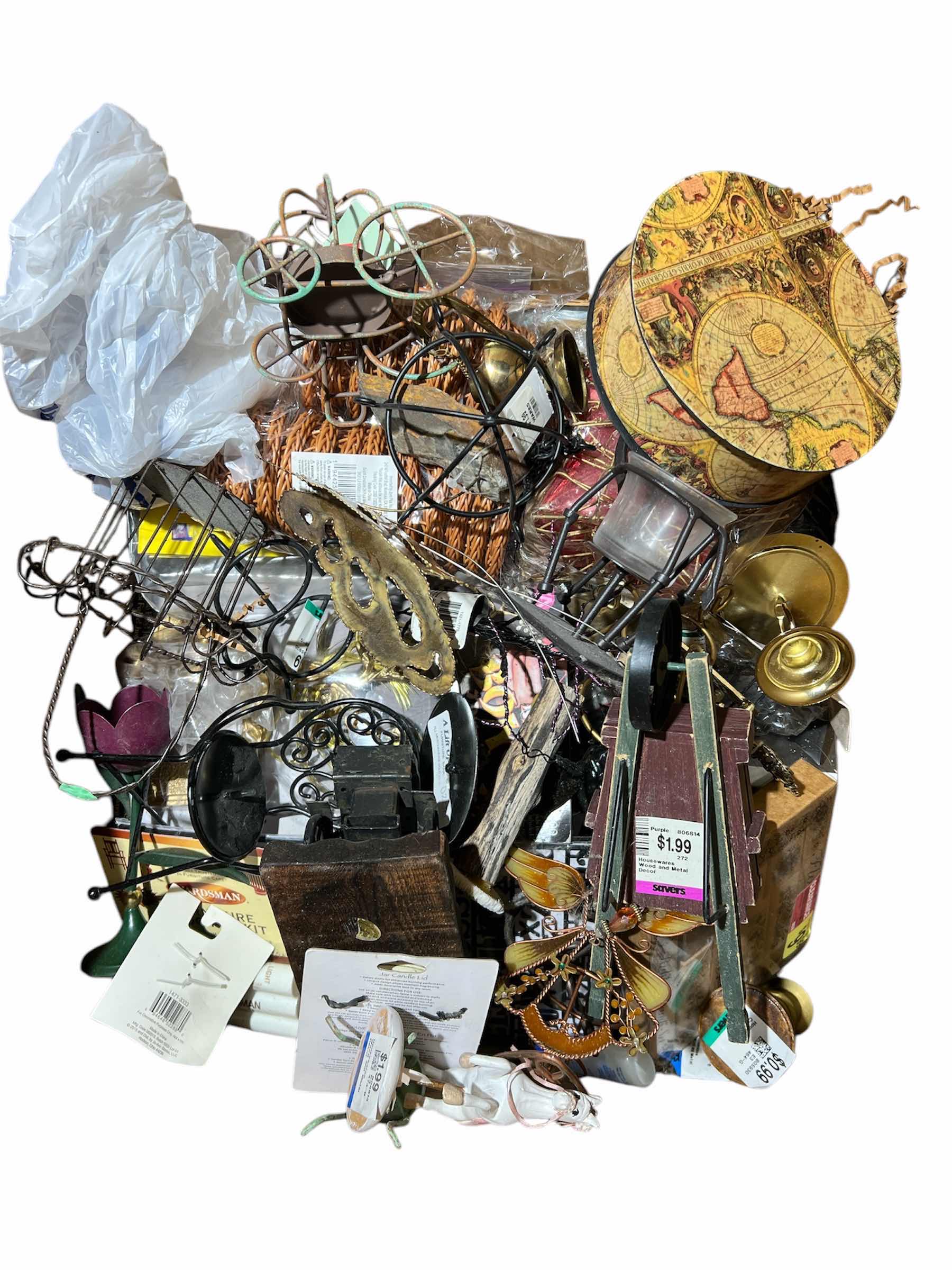 Photo 1 of BOX OF CRAFTING ITEMS FOR HOME DECOR PROJECTS