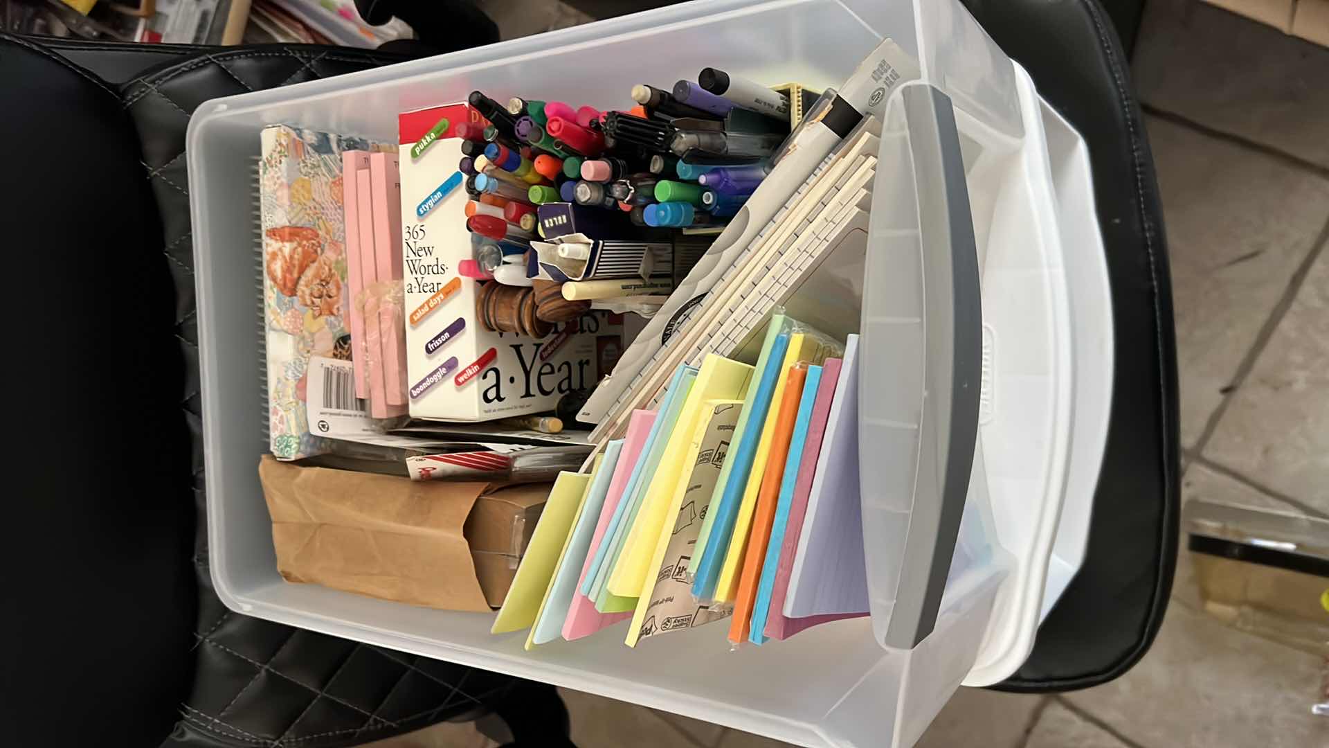 Photo 1 of 2 - STERILITE STORAGE DRAWERS AND CONTENTS IF OFFICE SUPPLIES, PENS,POST-ITS AND MORE