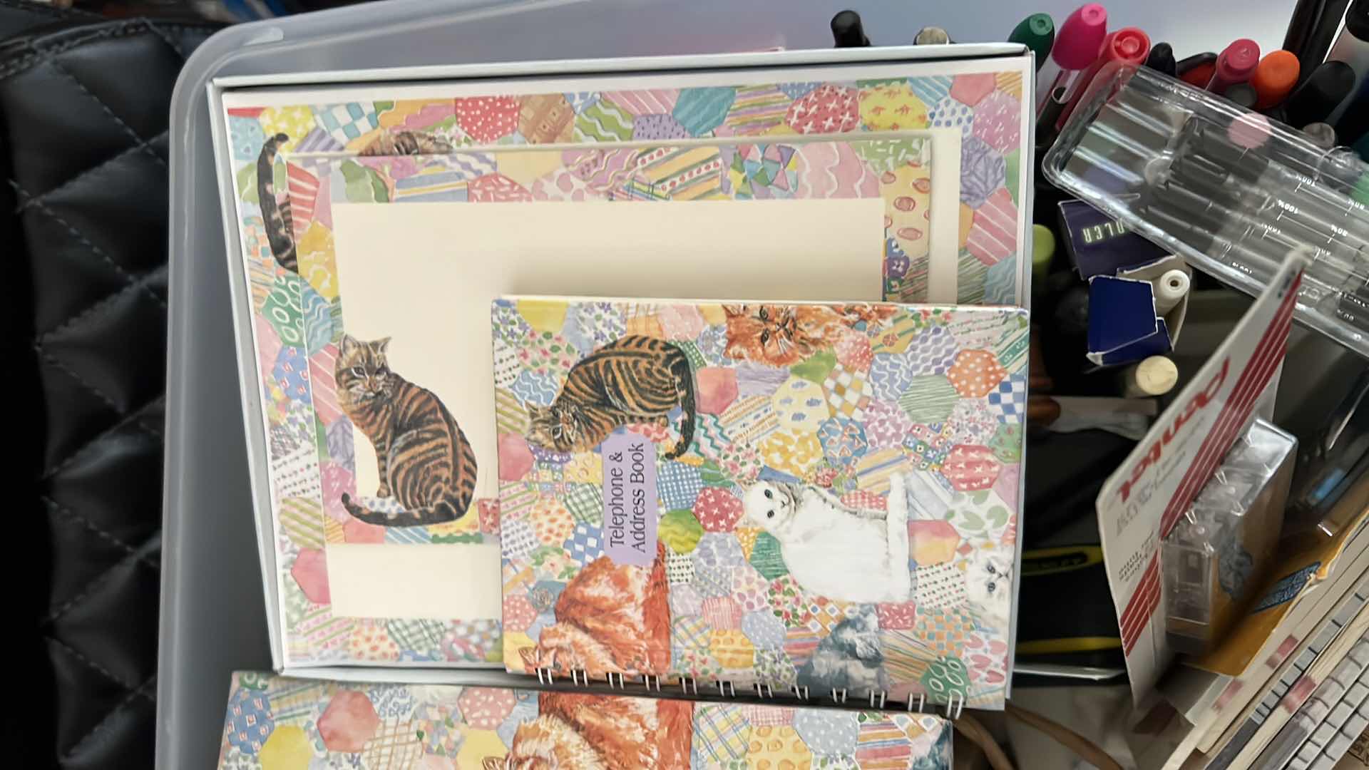 Photo 1 of 2 - STERILITE STORAGE DRAWERS AND CONTENTS IF OFFICE SUPPLIES, PENS,POST-ITS AND MORE