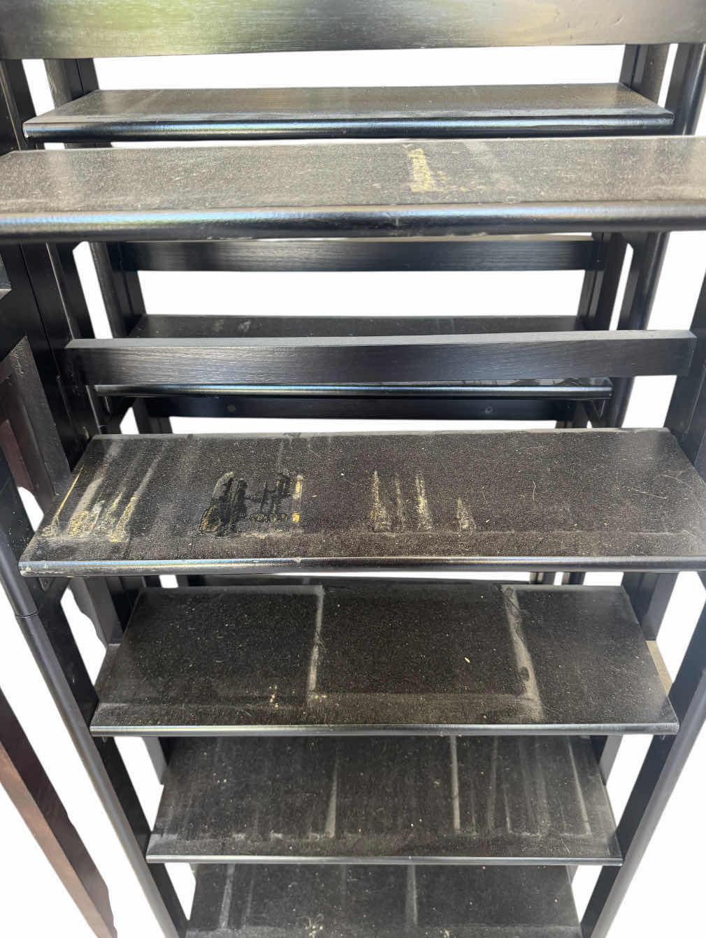 Photo 1 of 2- TALL WOODEN BOOKCASE, BOOKSHELVES, 8-TIER TALL WOODEN SHELVES, BLACK
22” X 8” X H73”