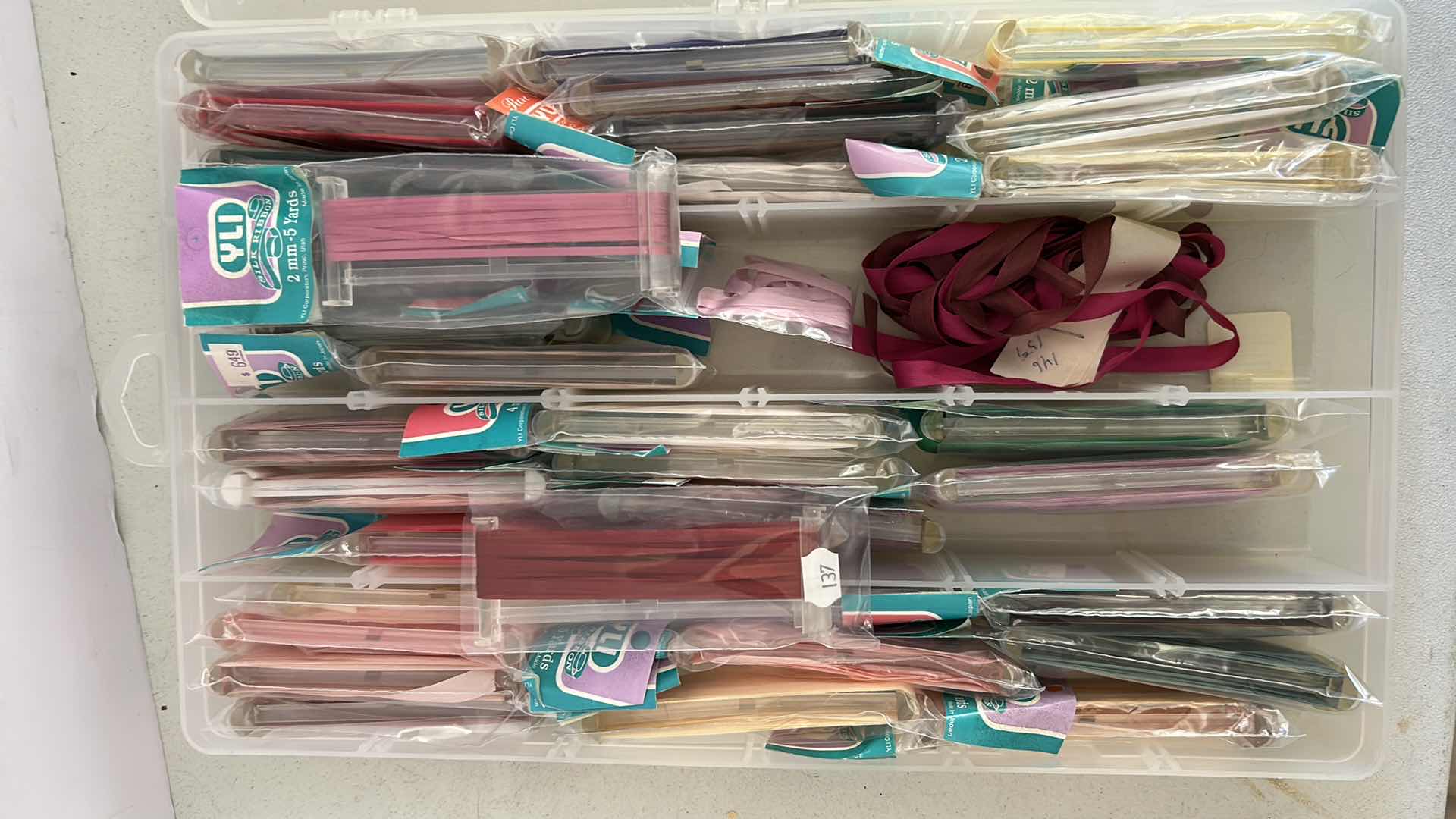 Photo 1 of 5- PLASTIC CONTAINERS EMBROIDEREY RIBBON GLITTER RIBBON