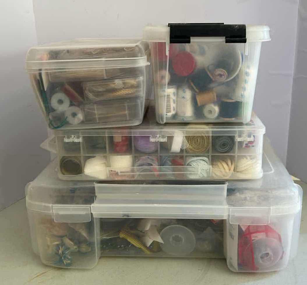 Photo 1 of 4- PLASTIC CONTAINERS ASSORTED CRAFT SUPPLIES