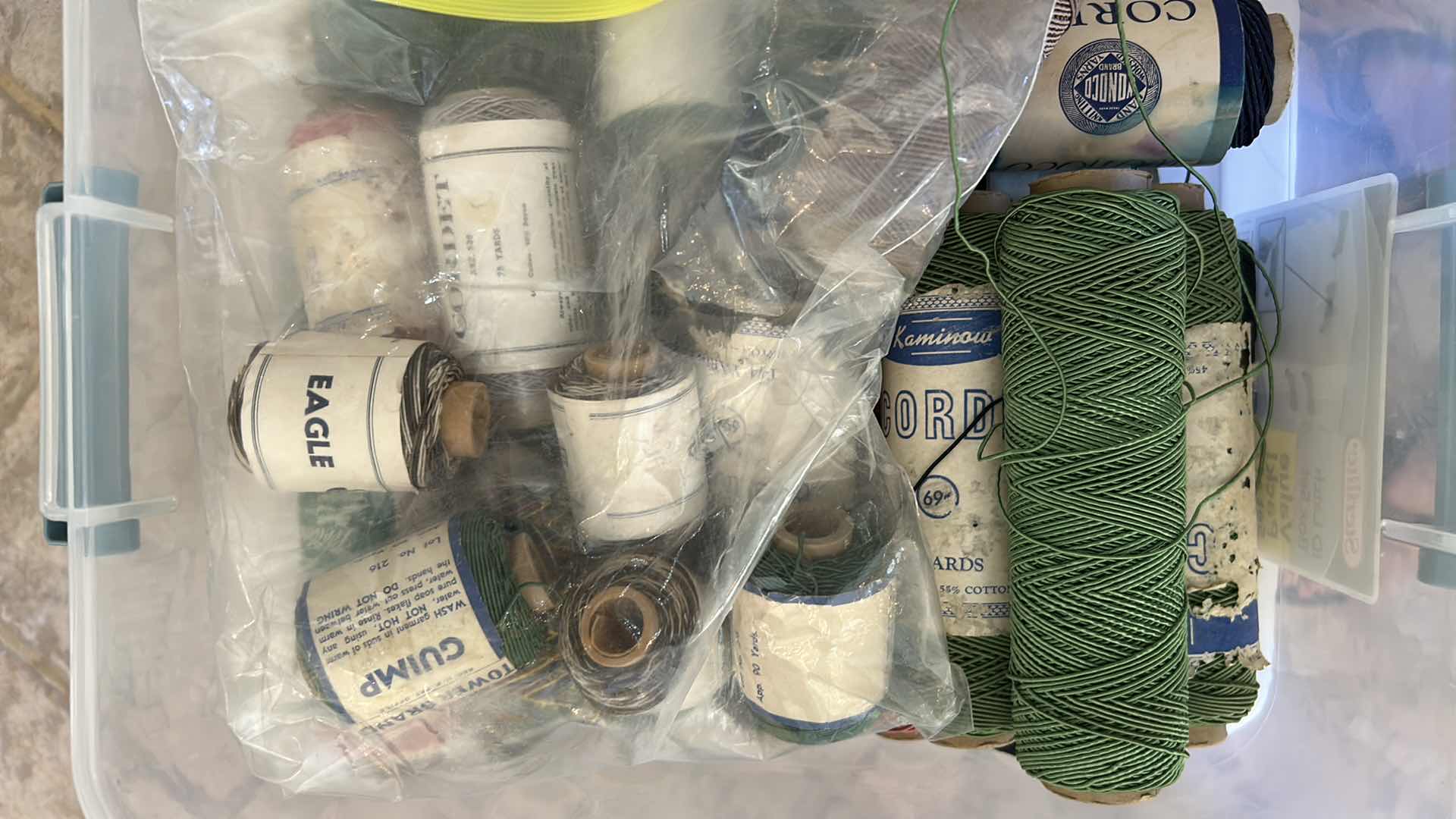 Photo 1 of 4- PLASTIC CONTAINERS ASSORTED YARN