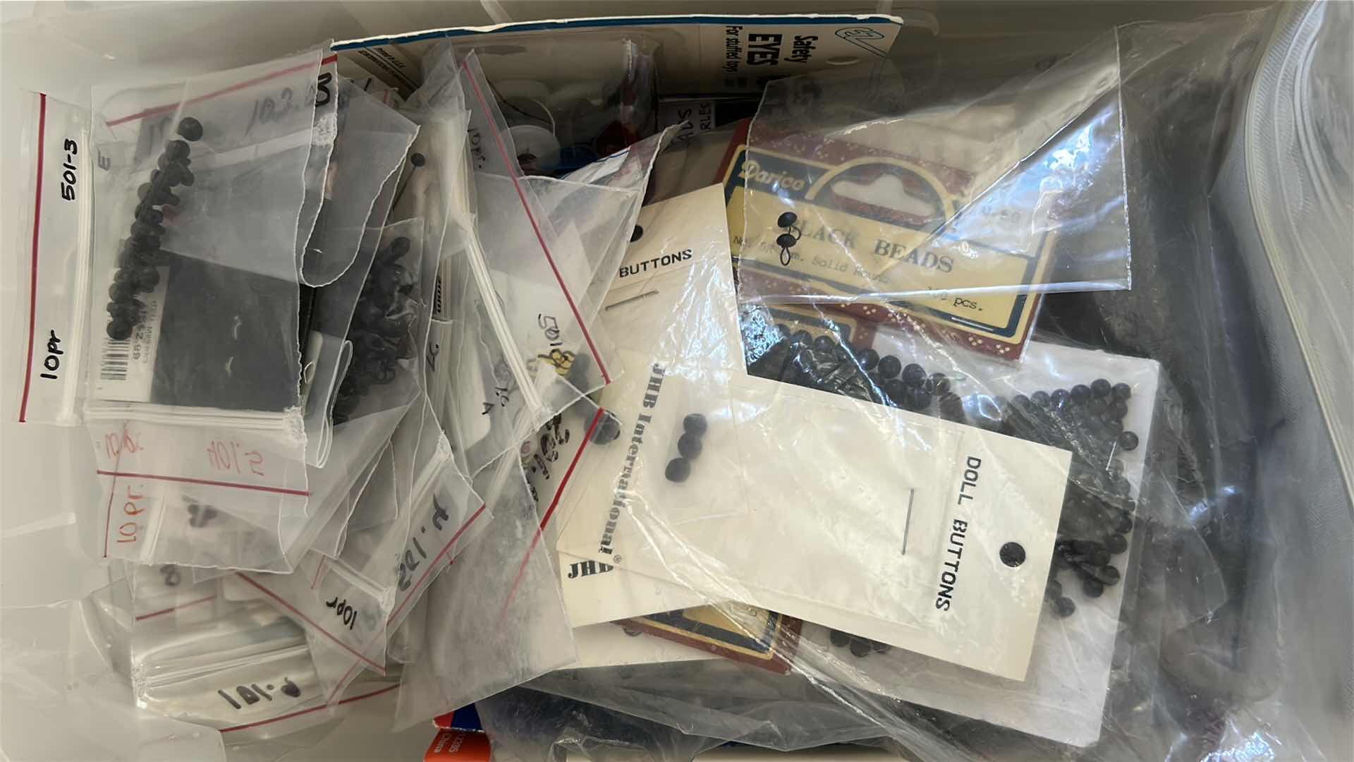 Photo 1 of 4- PLASTIC CONTAINERS SMALL PORCELAIN DOLL KIT RIBBON