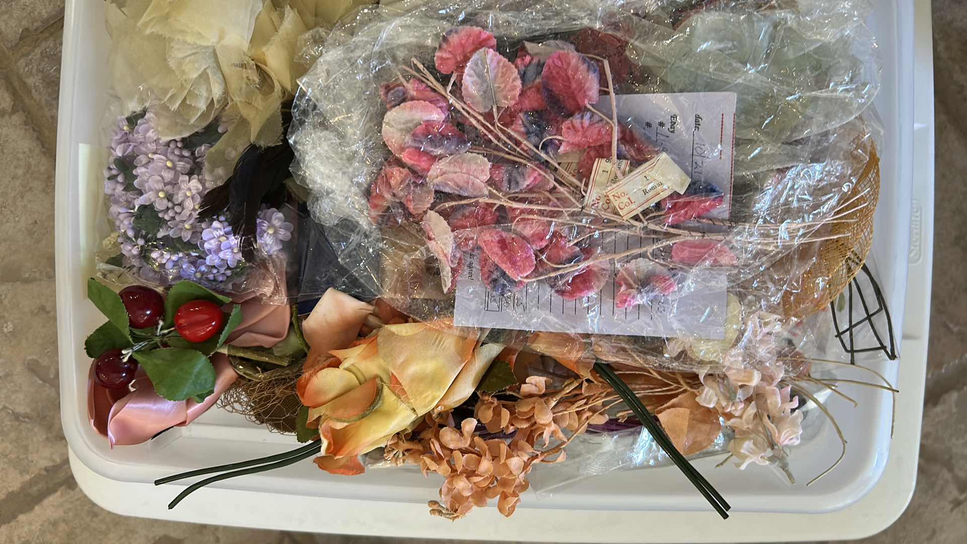 Photo 1 of 4- PLASTIC CONTAINERS RIBBONS CRAFT SUPPLIES