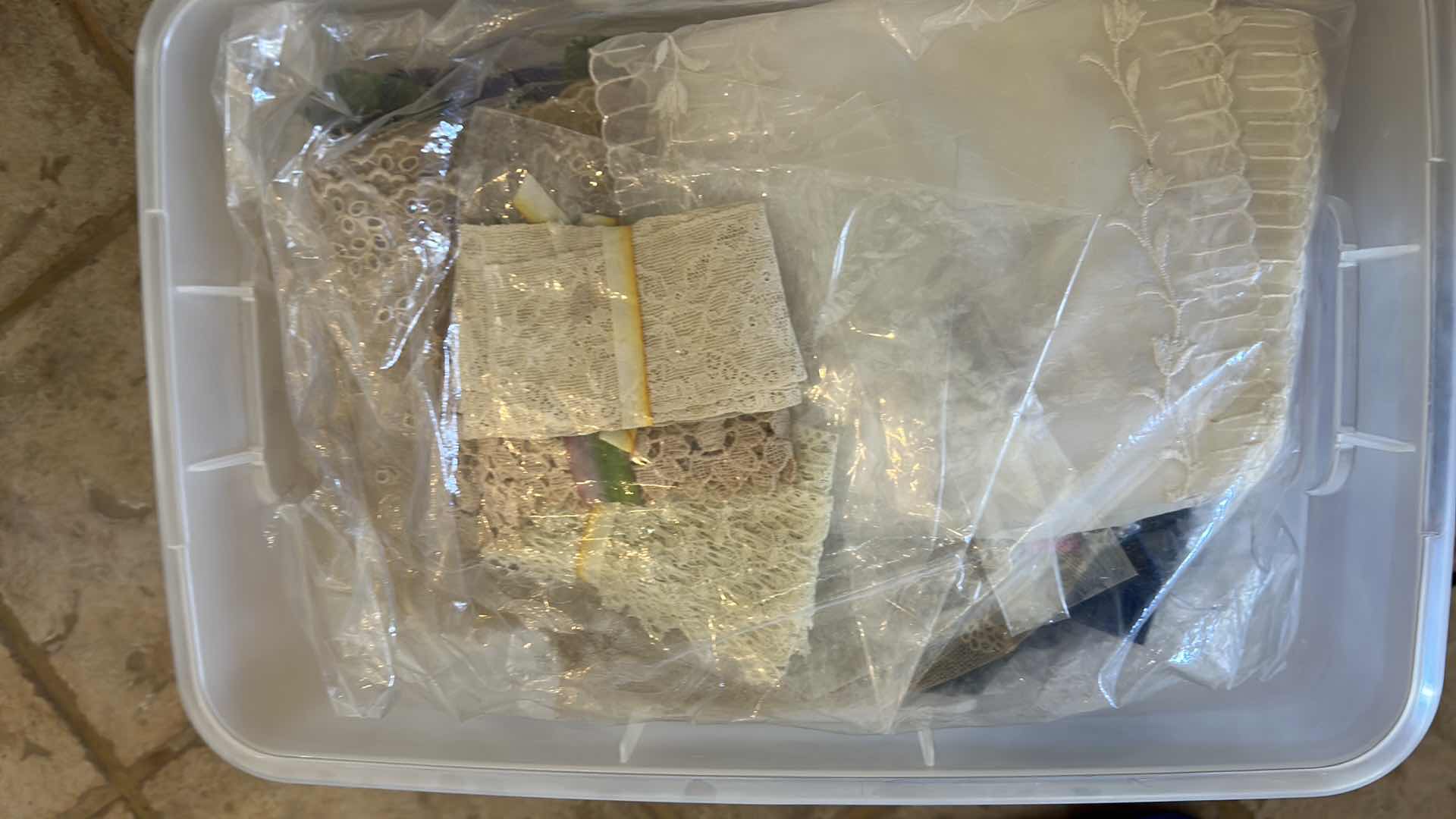 Photo 1 of 4- PLASTIC CONTAINERS RIBBONS CRAFT SUPPLIES