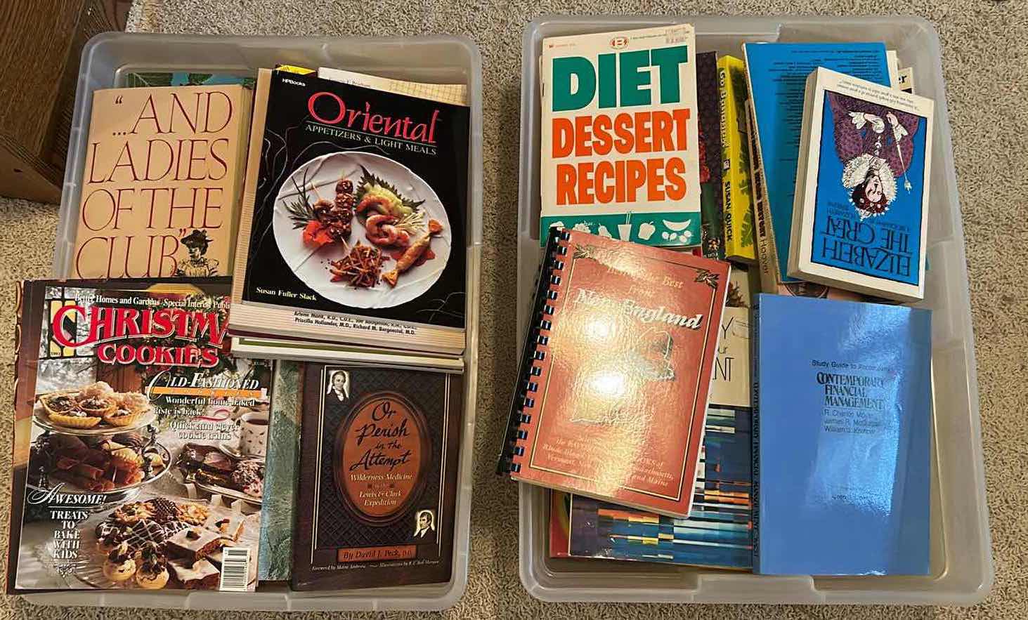 Photo 1 of 2- CONTAINERS IF ASSORTED BOOKS