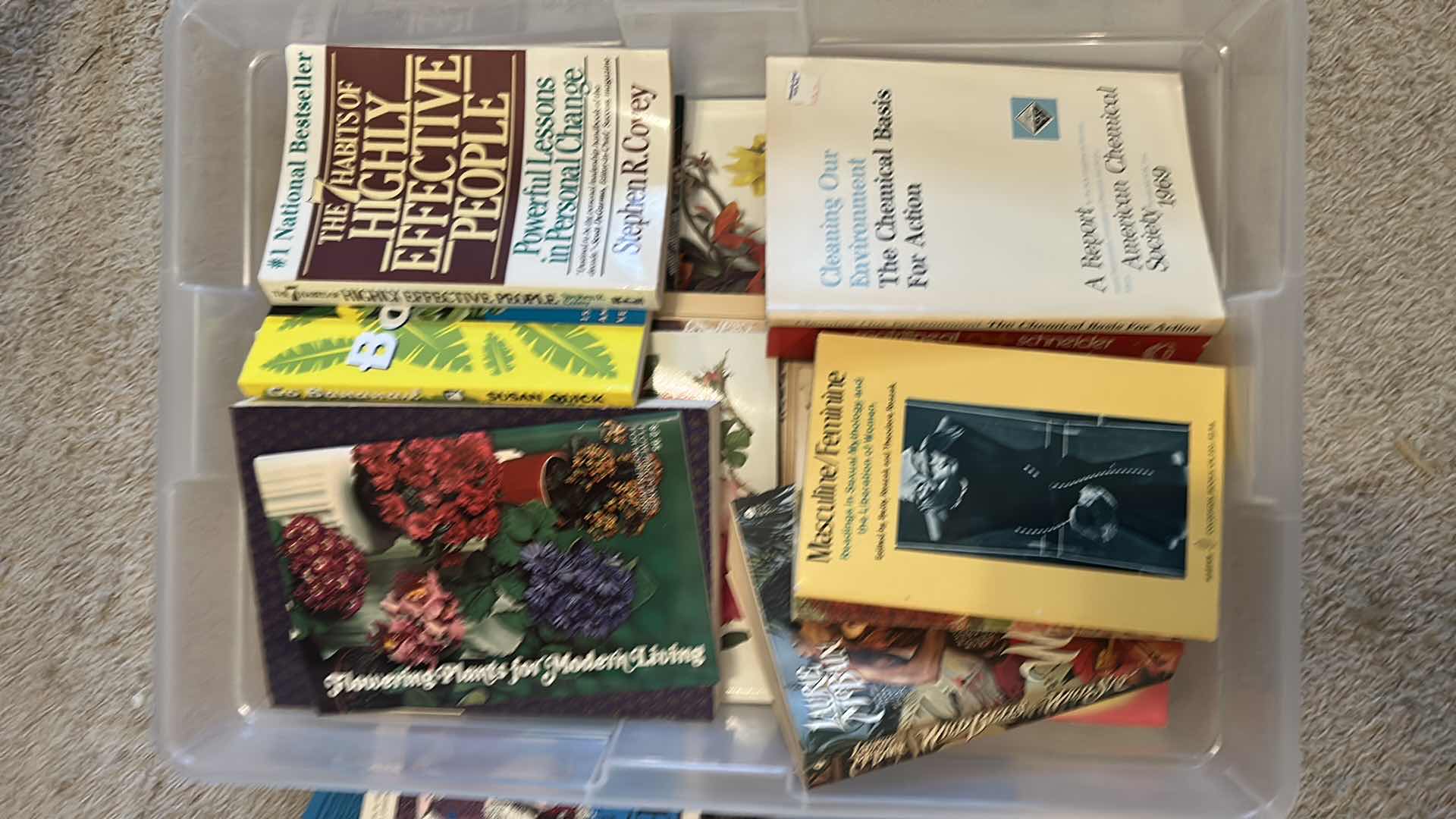 Photo 1 of 2- CONTAINERS IF ASSORTED BOOKS