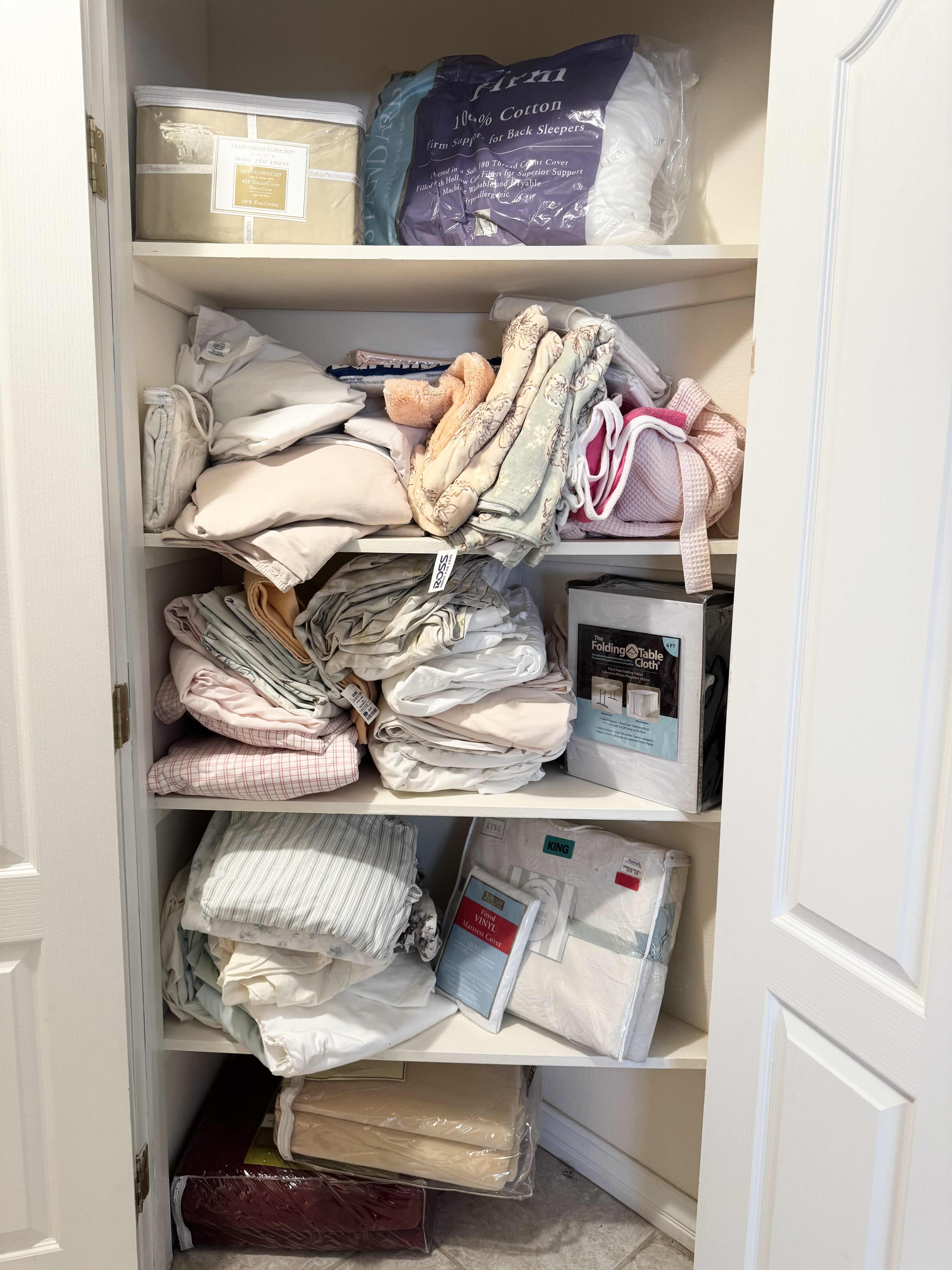 Photo 1 of CONTENTS OF CLOSET, LINENS