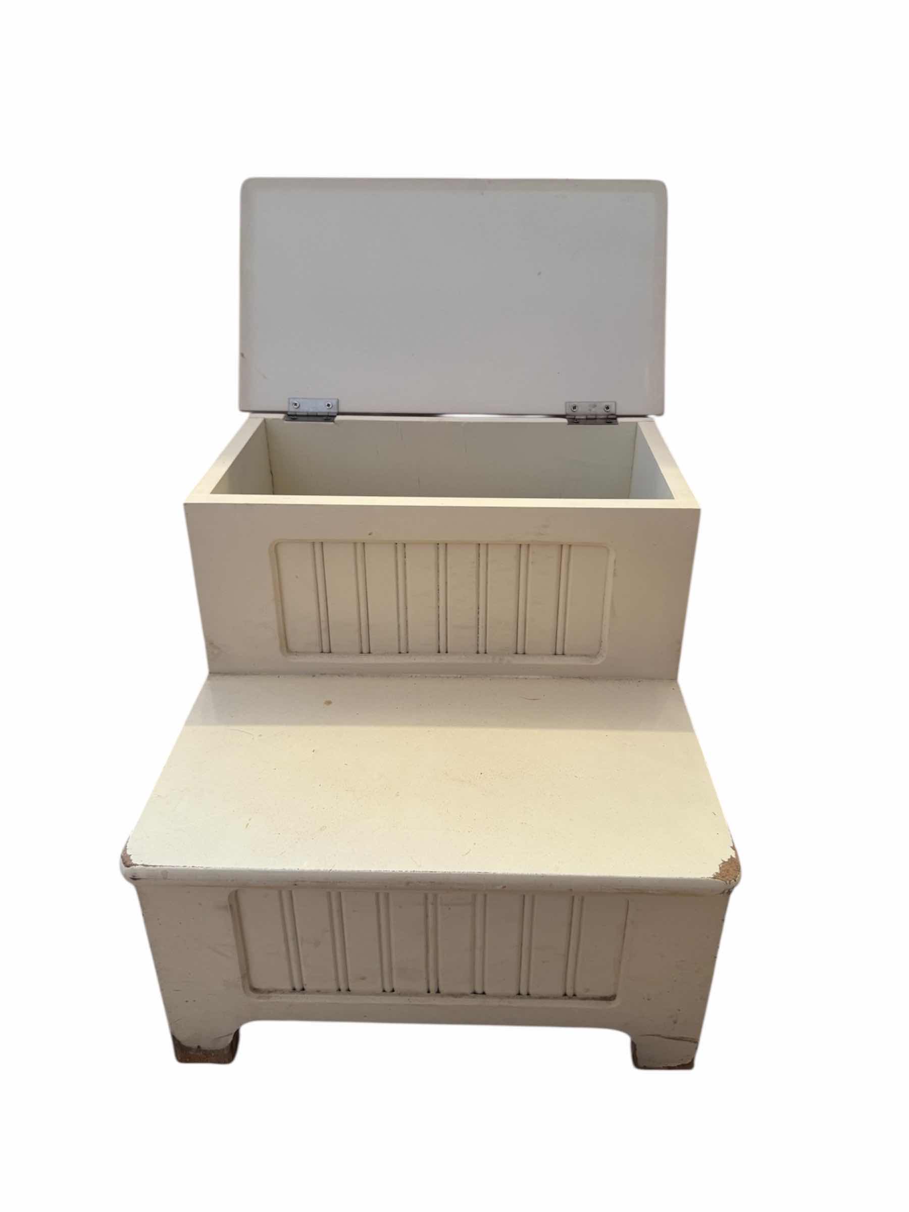 Photo 1 of DECORATIVE STORAGE, STEP STOOLS, STEP LADDER, WOOD AND METAL

H15.5” AND SMALLER