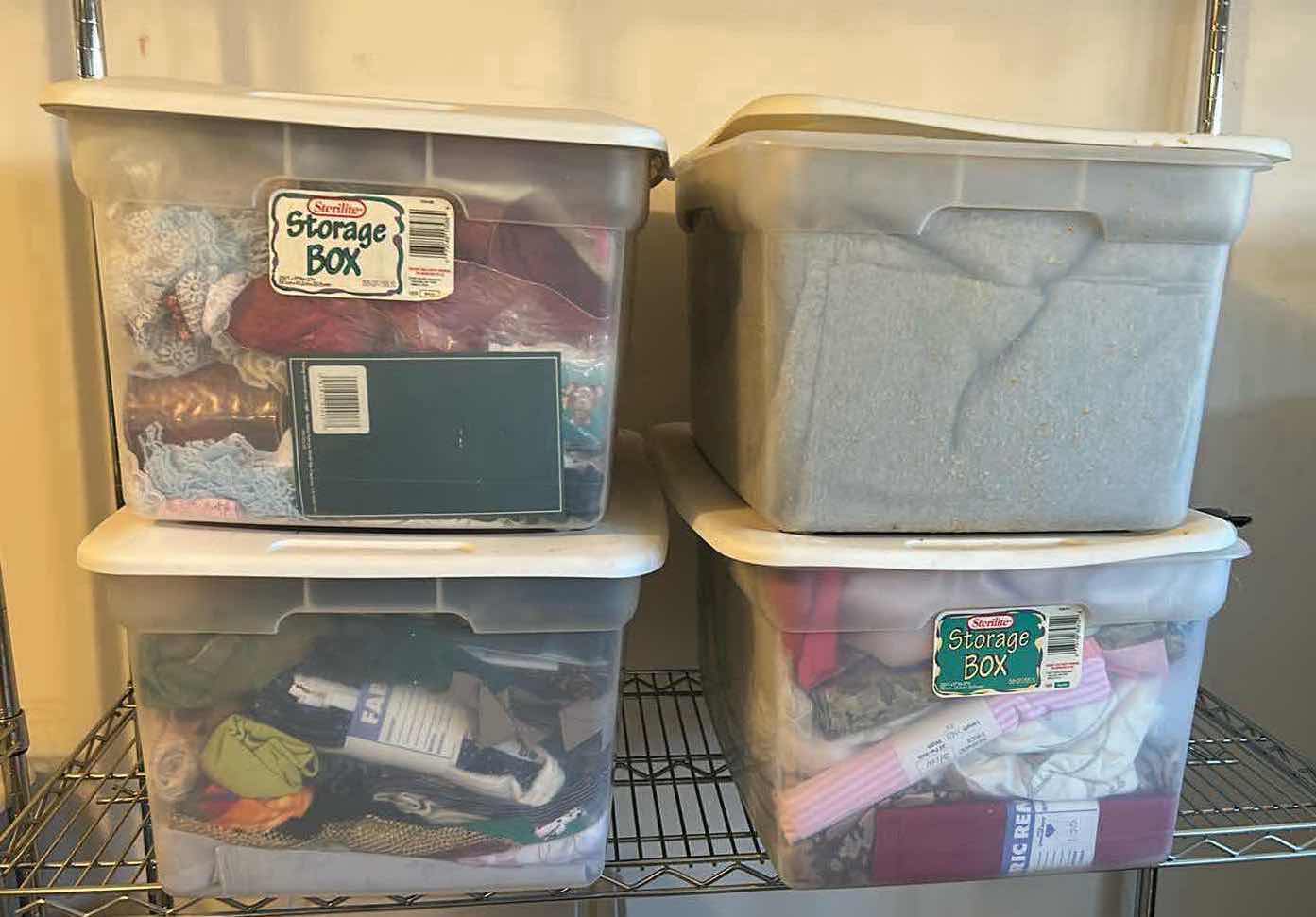 Photo 1 of 4- PLASTIC CONTAINERS OF ASSORTED FABRIC
