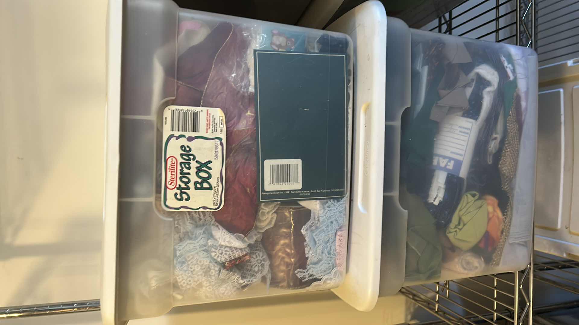 Photo 1 of 4- PLASTIC CONTAINERS OF ASSORTED FABRIC