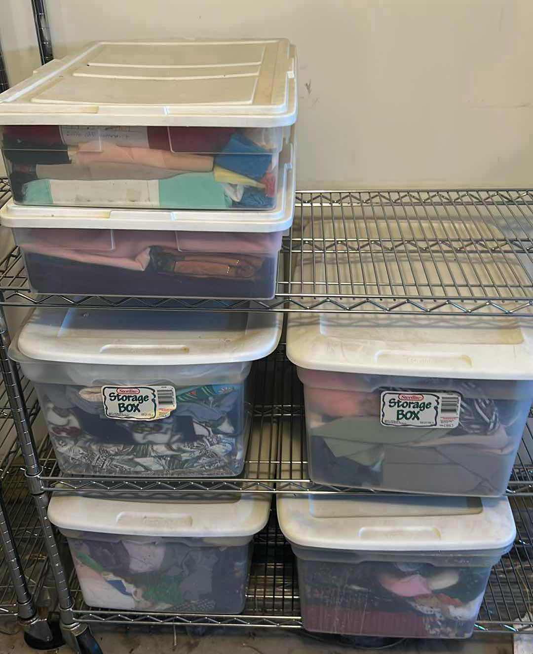 Photo 1 of 6- PLASTIC CONTAINERS OF ASSORTED FABRIC