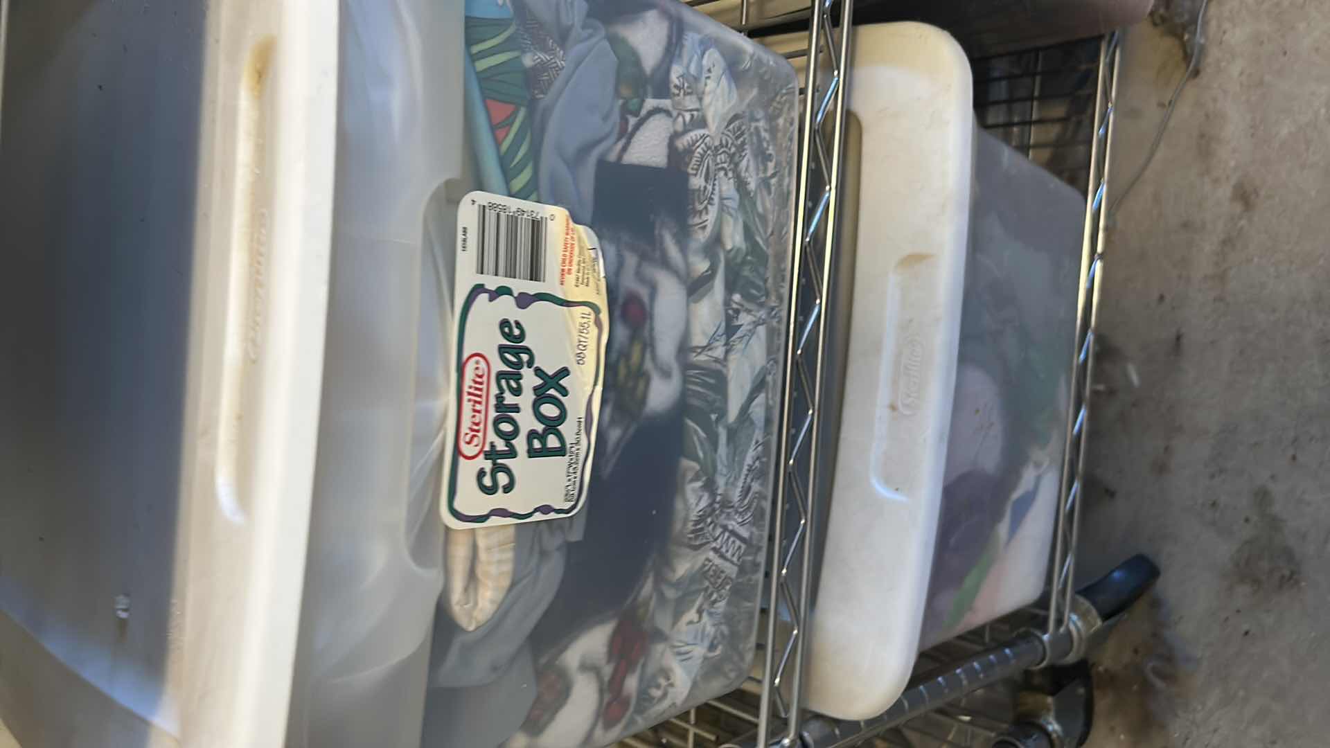 Photo 1 of 6- PLASTIC CONTAINERS OF ASSORTED FABRIC