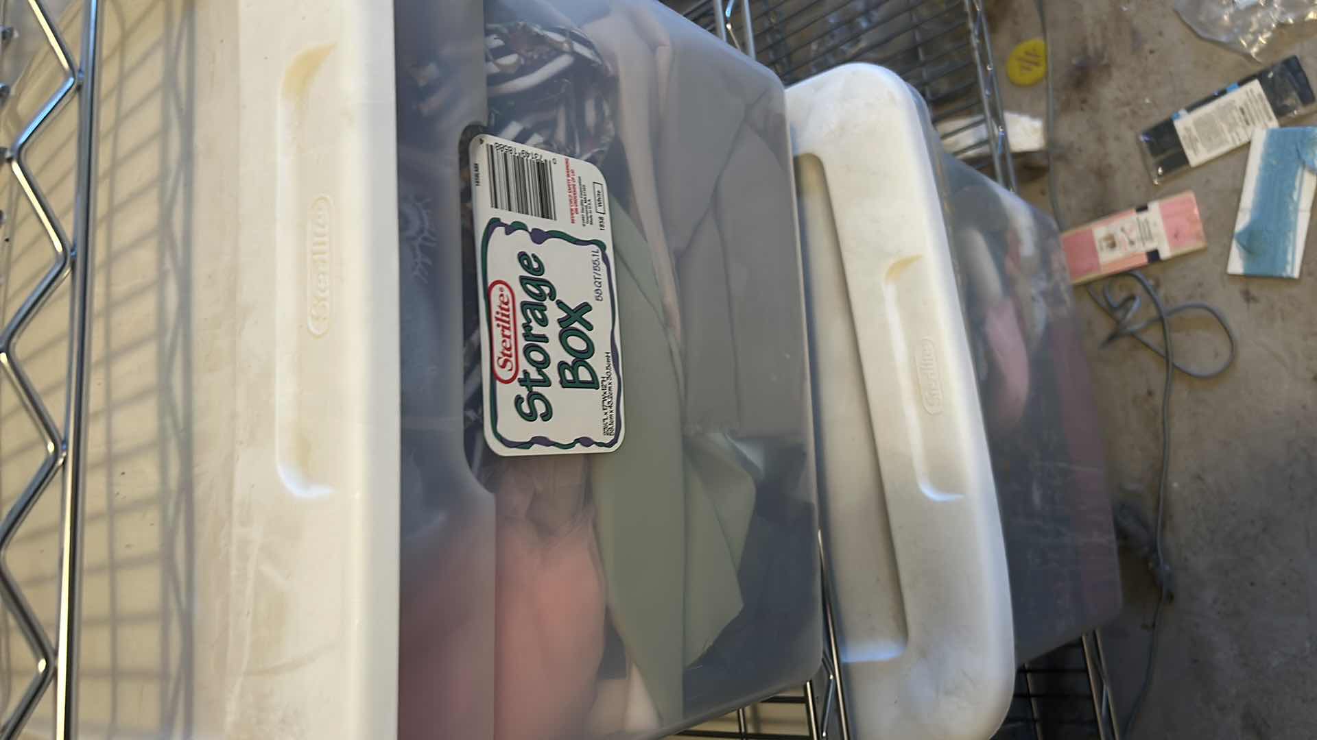 Photo 1 of 6- PLASTIC CONTAINERS OF ASSORTED FABRIC