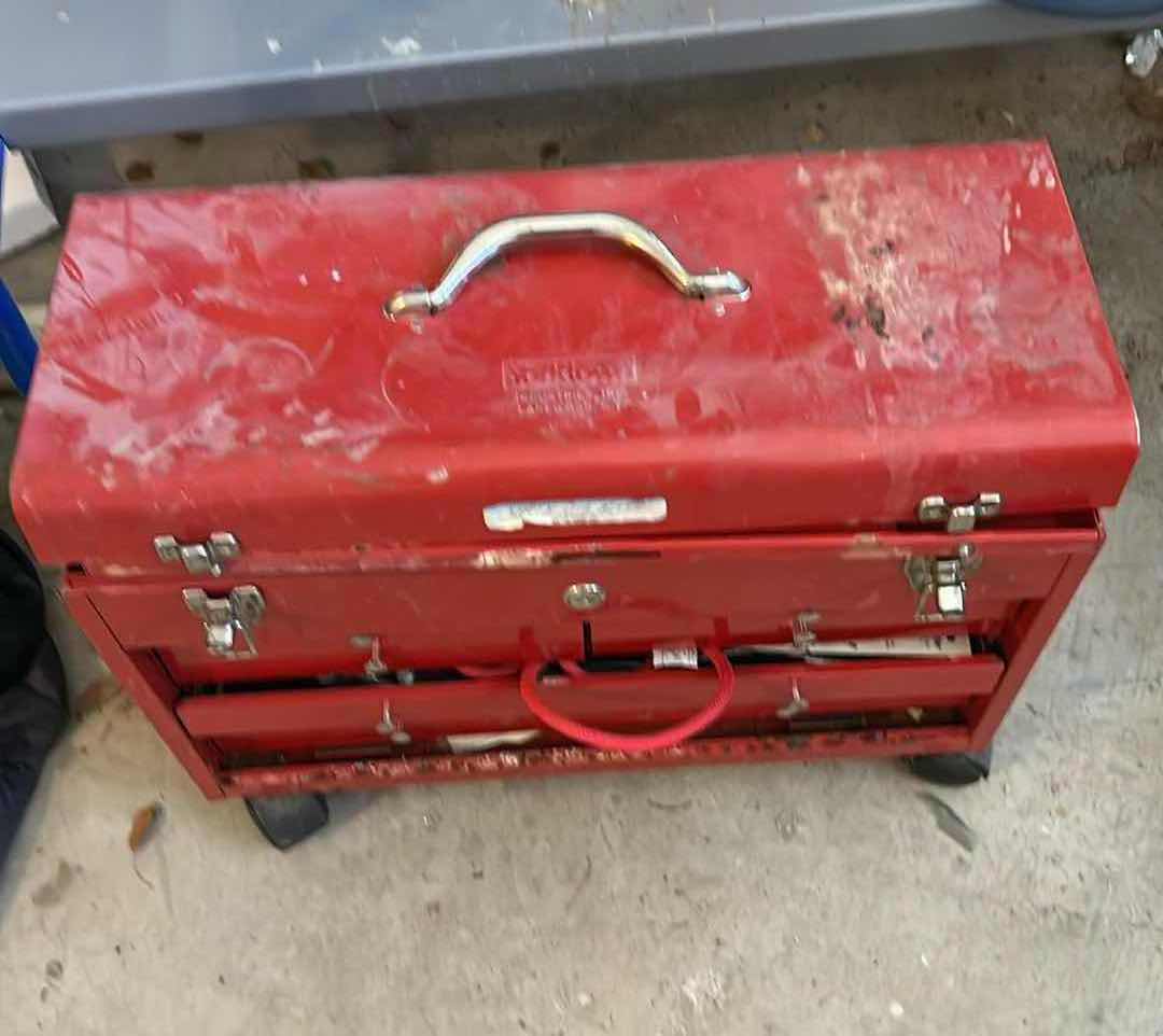 Photo 1 of RED TOOL CHEST W ASSORTED TOOLS