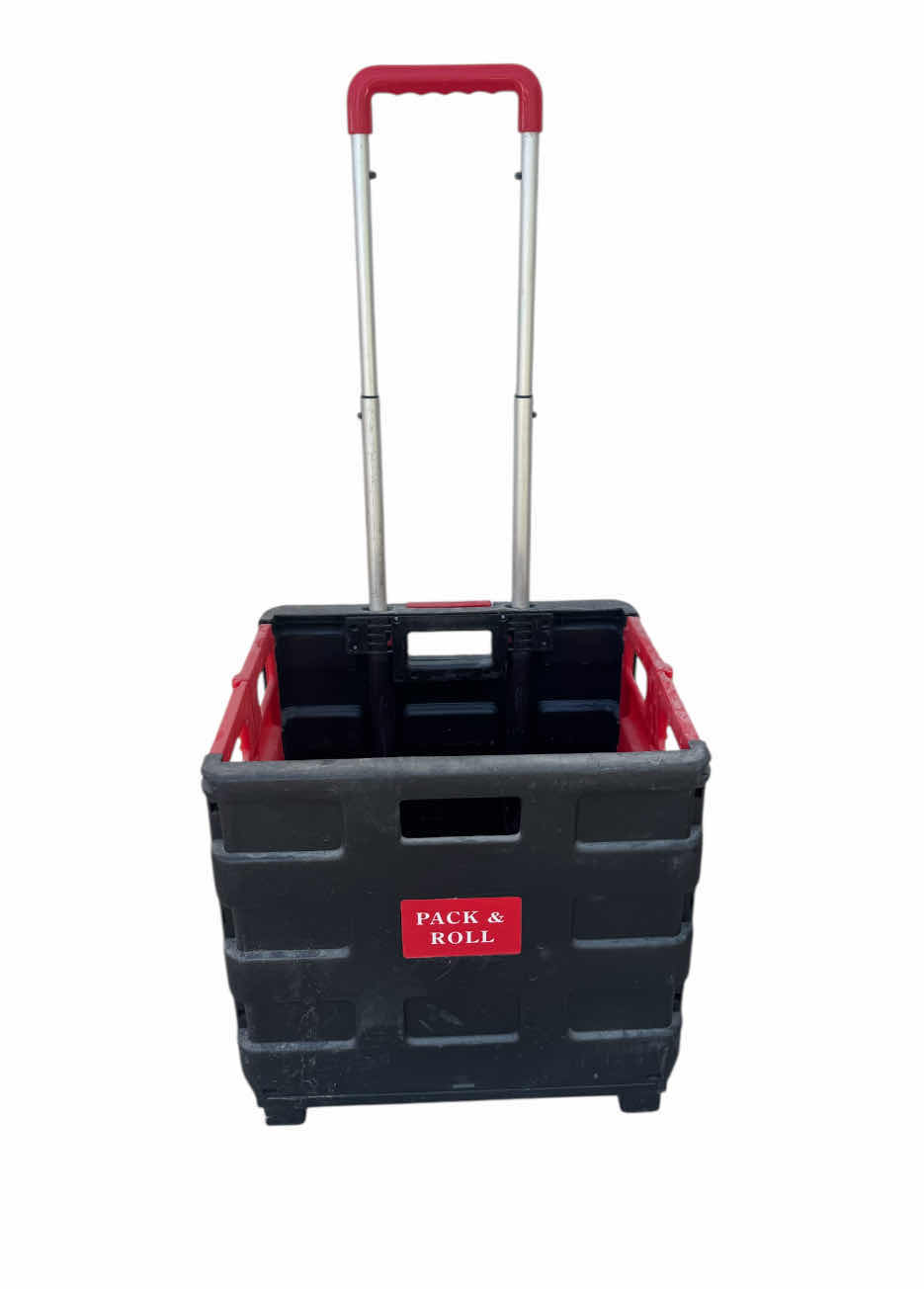 Photo 1 of 3- ROLLING CARTS, METAL SHELF CART, PACK AND ROLL CART, AND 3- DRAWER ROLLING CART

H38” AND SMALLER