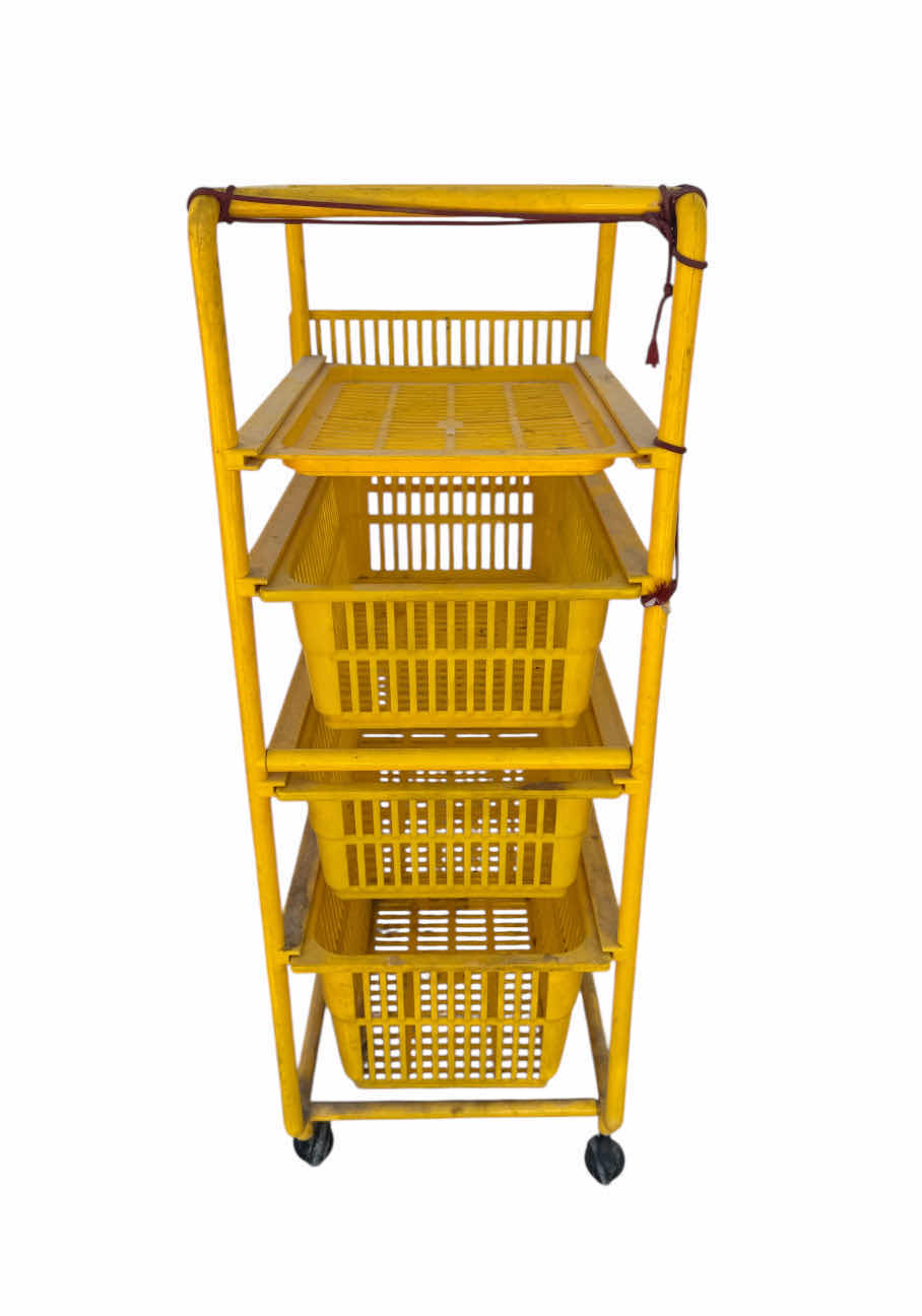 Photo 1 of 3- ROLLING CARTS, METAL SHELF CART, PACK AND ROLL CART, AND 3- DRAWER ROLLING CART

H38” AND SMALLER