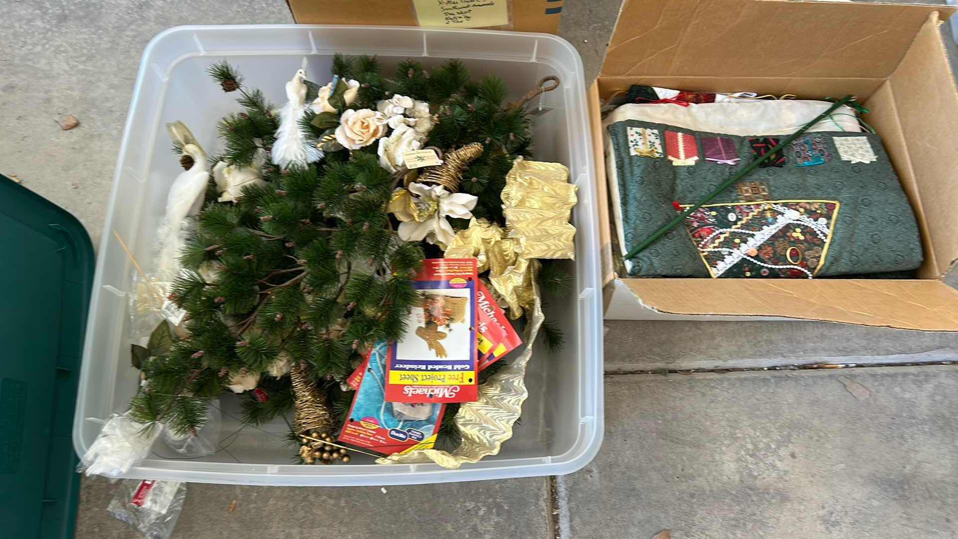 Photo 1 of 3- CONTAINERS OF HOLIDAY DECORATION